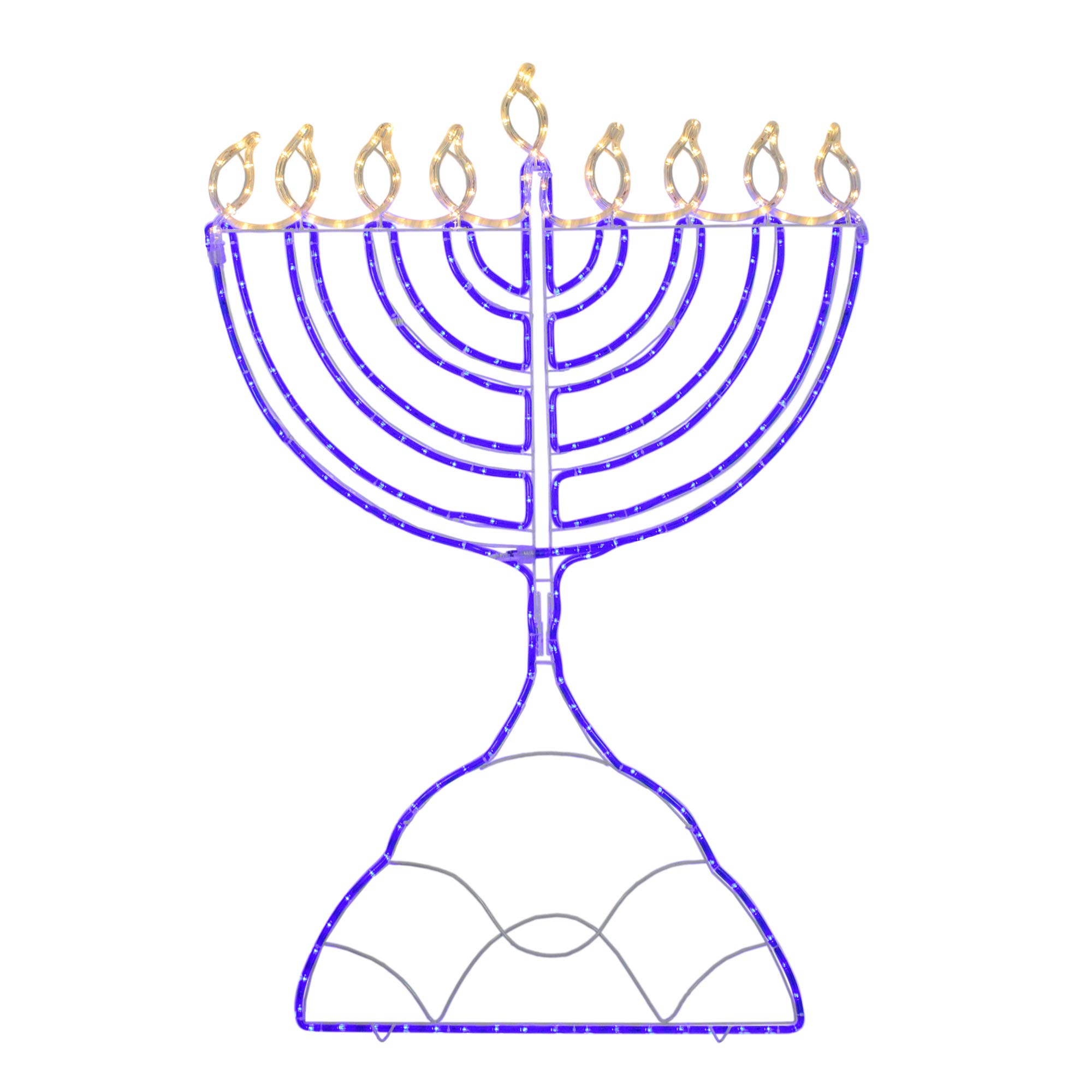 Northlight LED Lighted Hanukkah Rope Light Menorah - 4.5 Feet Blue and Clear Lights - Holiday Home Decor for Jewish Festival Celebration