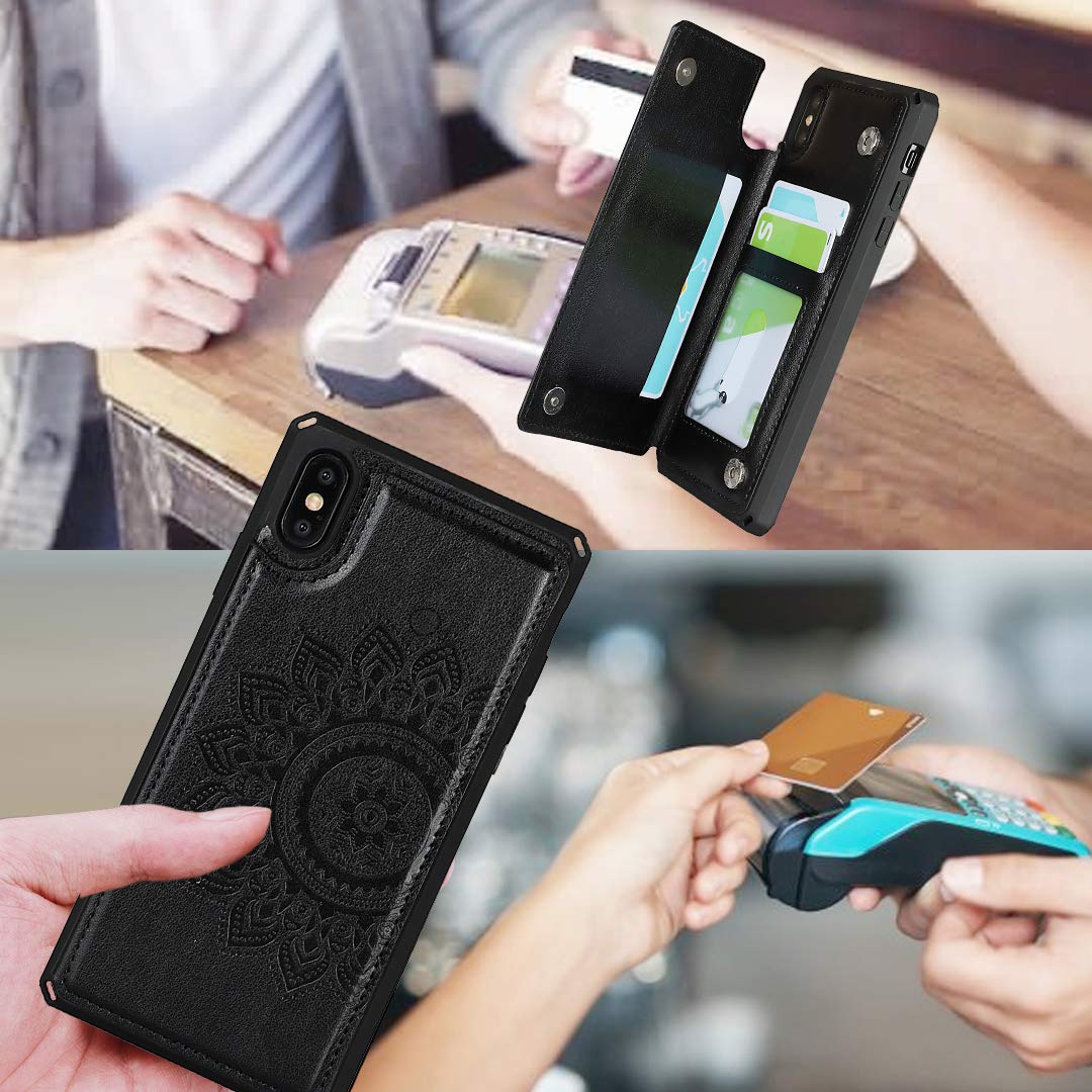 Premium RFID Blocking Leather Wallet Case for iPhone Xs Max 6.5