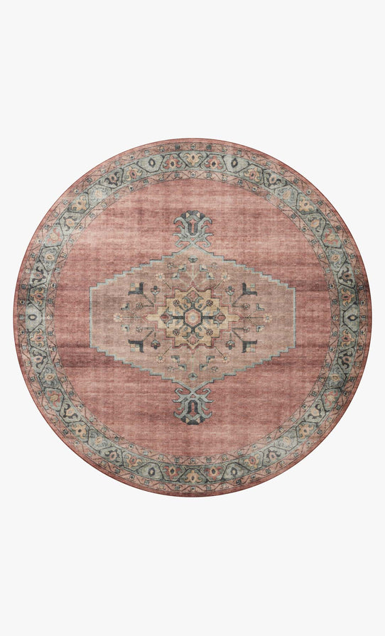 Premium Handmade Heidi Spice & Aqua Rug - Soft Boho Chic Area Rug for Living Room, Bedroom, Nursery - Non-Slip Eco-Friendly Washable Carpet