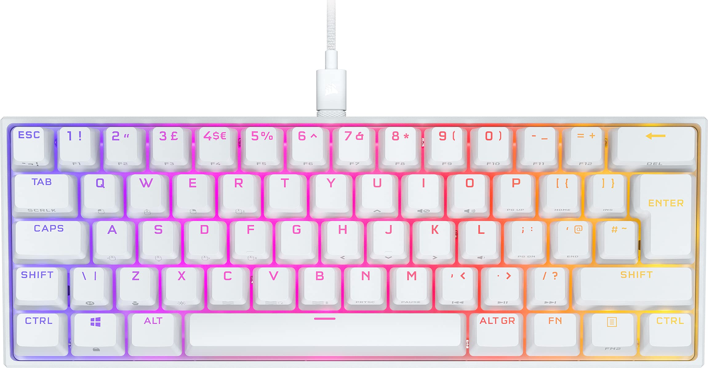CORSAIR K65 RGB Mini 60% Mechanical Keyboard - Cherry MX Red - PC Gaming & Mac