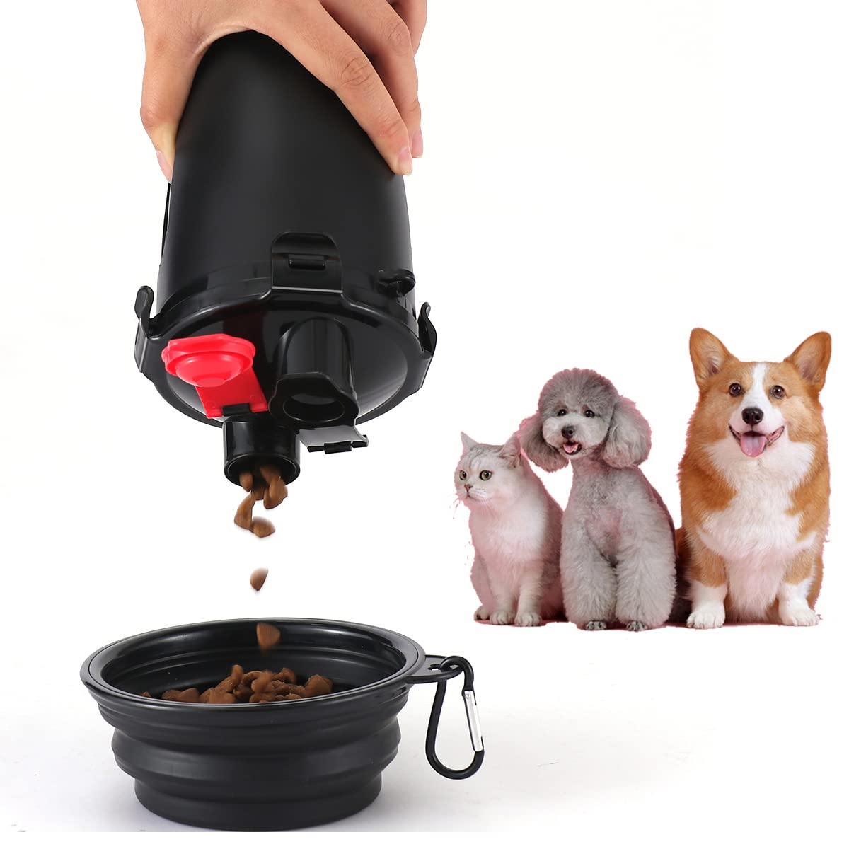 ORZ Dog Travel Water Bottle Bowl - Portable Pet Water Dispenser for Dogs, Leak-Proof & Collapsible - Perfect for Hiking, Camping, and Outdoor Adventures