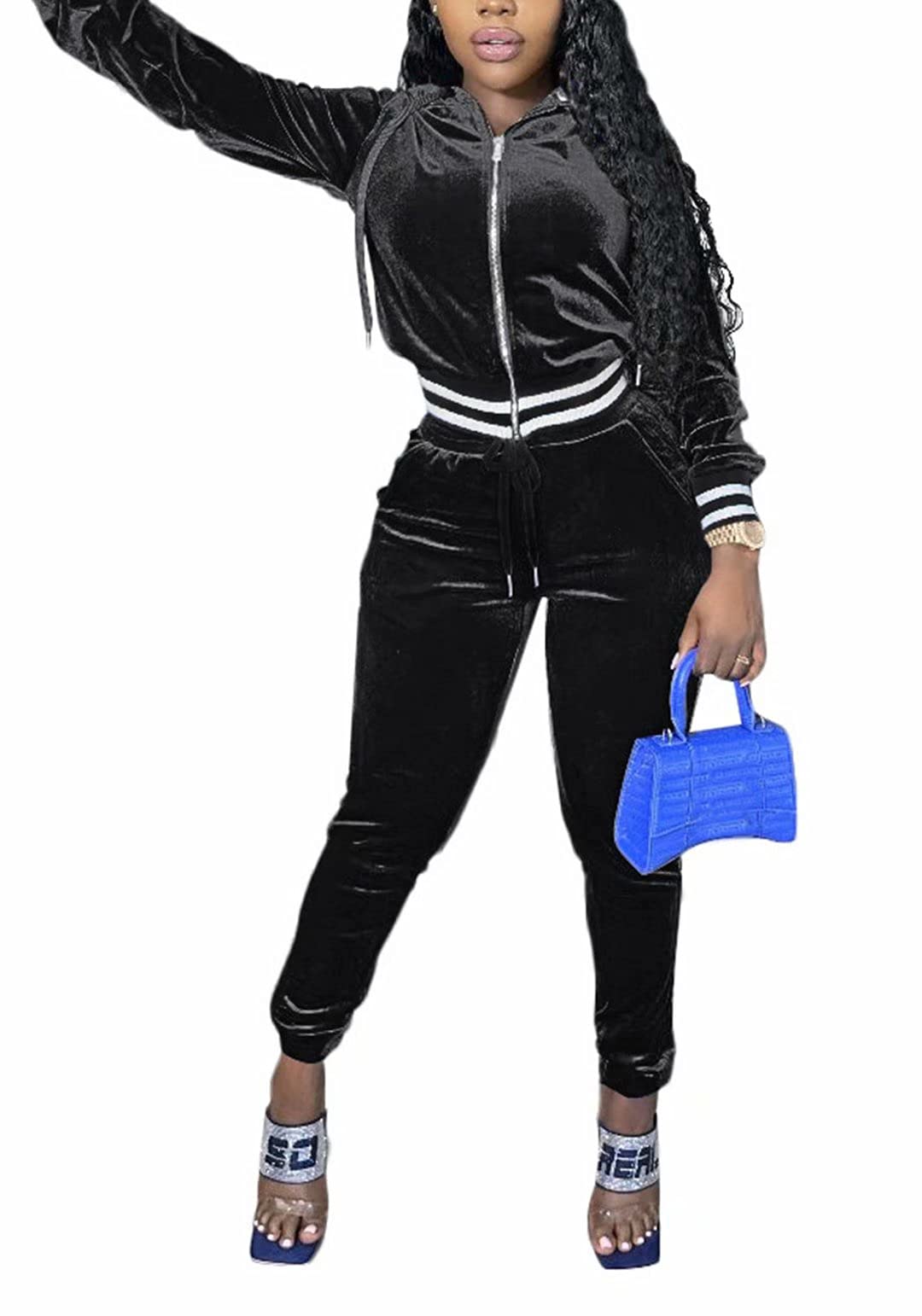 Women's 2-Piece Sweatsuit Set - Long Sleeve Hoodie & Joggers for Fall | Comfortable Workout Outfit for Gym, Yoga & Casual Wear