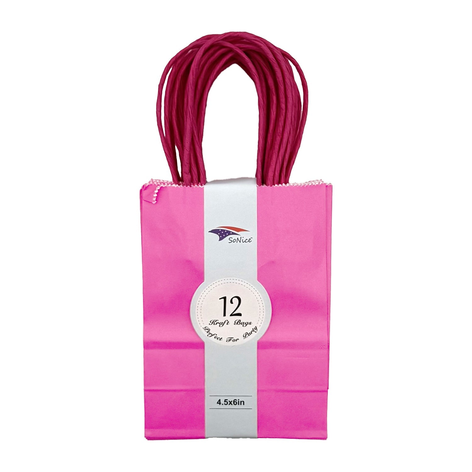 Eco-Friendly Kraft Paper Bags 4.5x6 Inches Light Pink - 12 Pack | Perfect for Party Favors, Wedding Treats & Small Gift Packaging