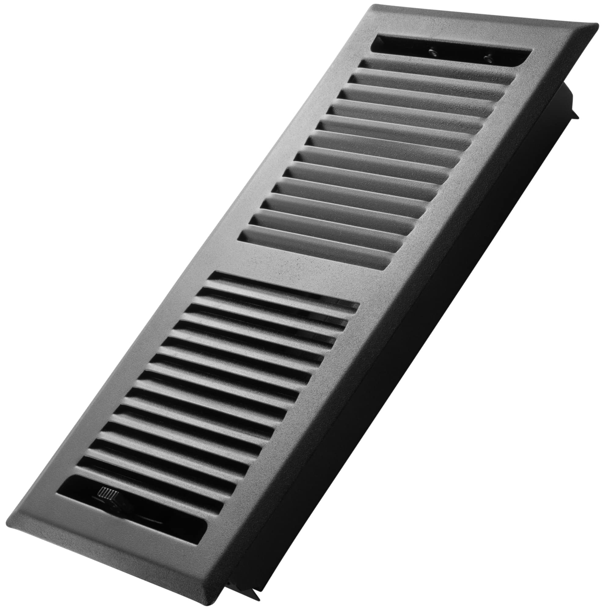 Home Intuition 2x10 Inch Matte Black Metal Floor Vent Cover - HVAC Air Register with Lint Catcher & Filter Grate - Contemporary Home Decor for Living Room, Bedroom & Office