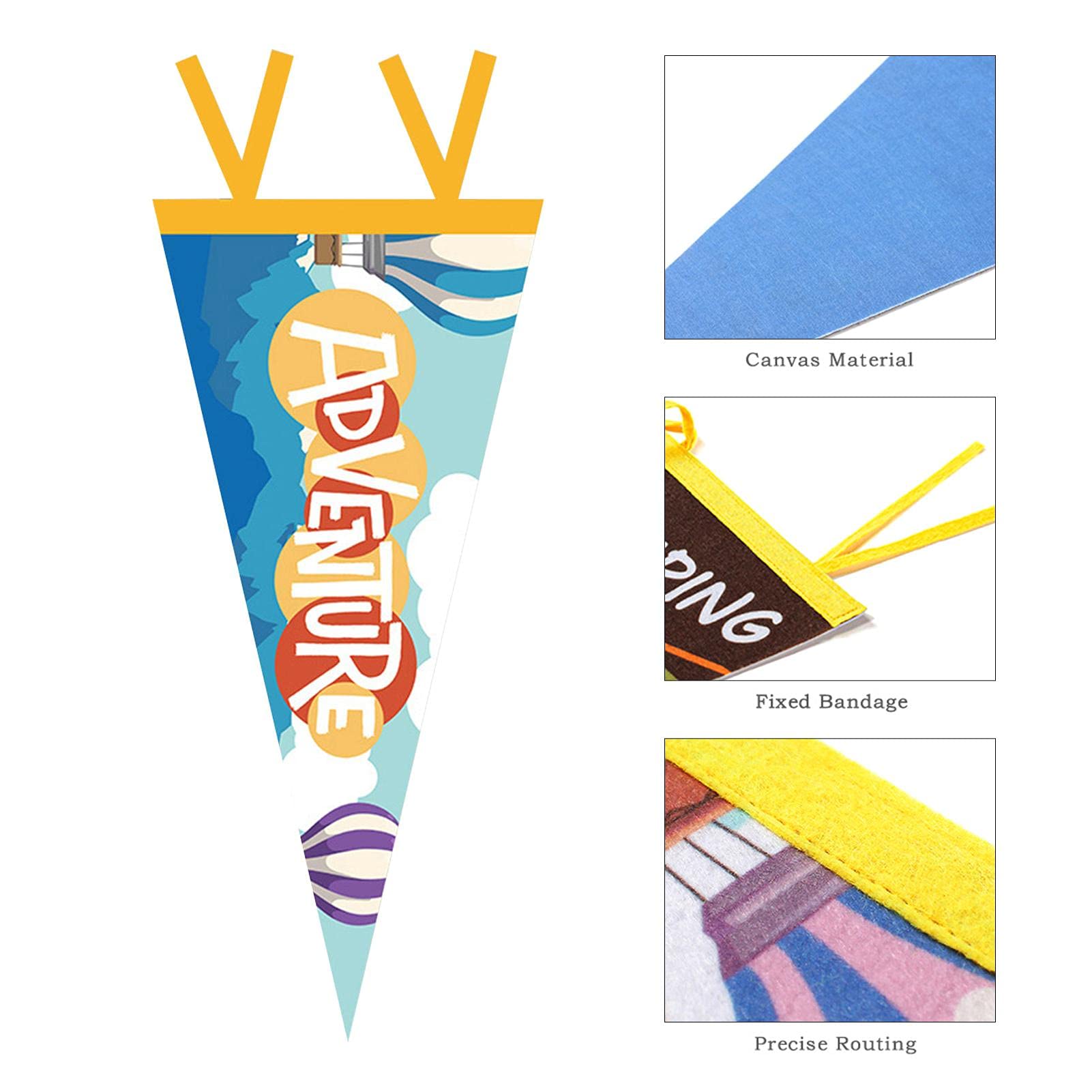 Camping Pennant Flag - Double-Sided Felt Triangle Banner for RV Trailers & Outdoor Yard Decor - Durable Camping Accessories with Easy-to-Use Felt Strips - Perfect for Campgrounds, RV Parks & Backyard Parties