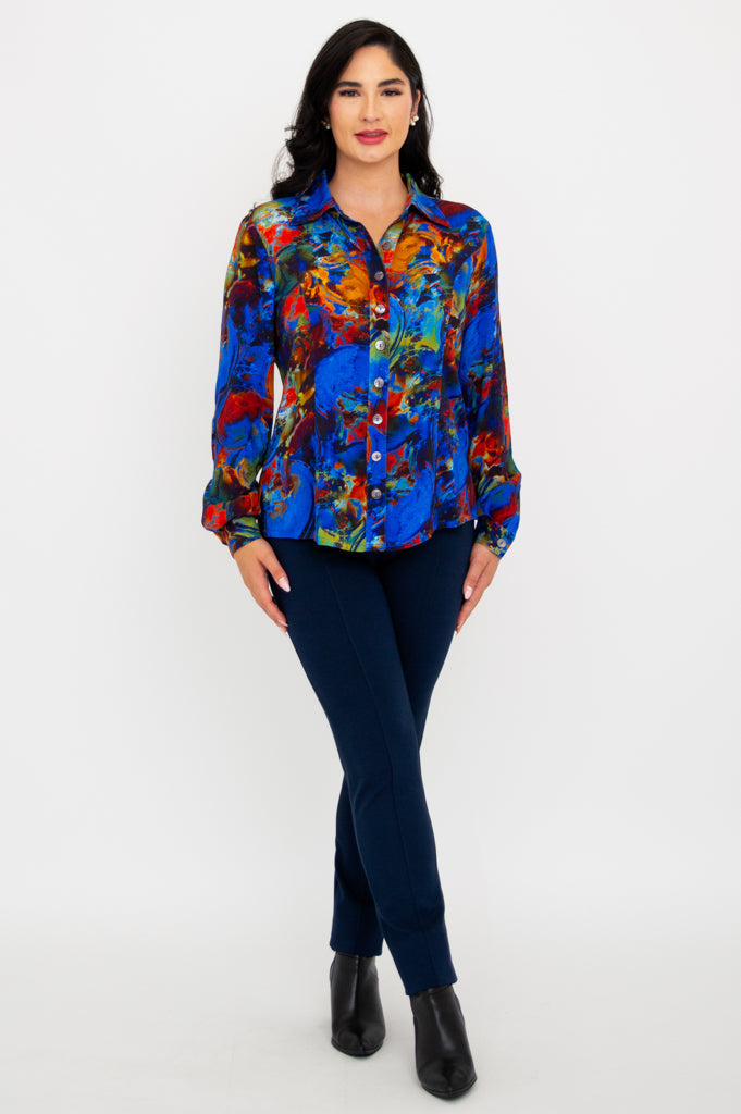 Linzy Blouse by Artana - Premium Linen & Bamboo Blend Women's Top for Casual Wear & Summer Outfits