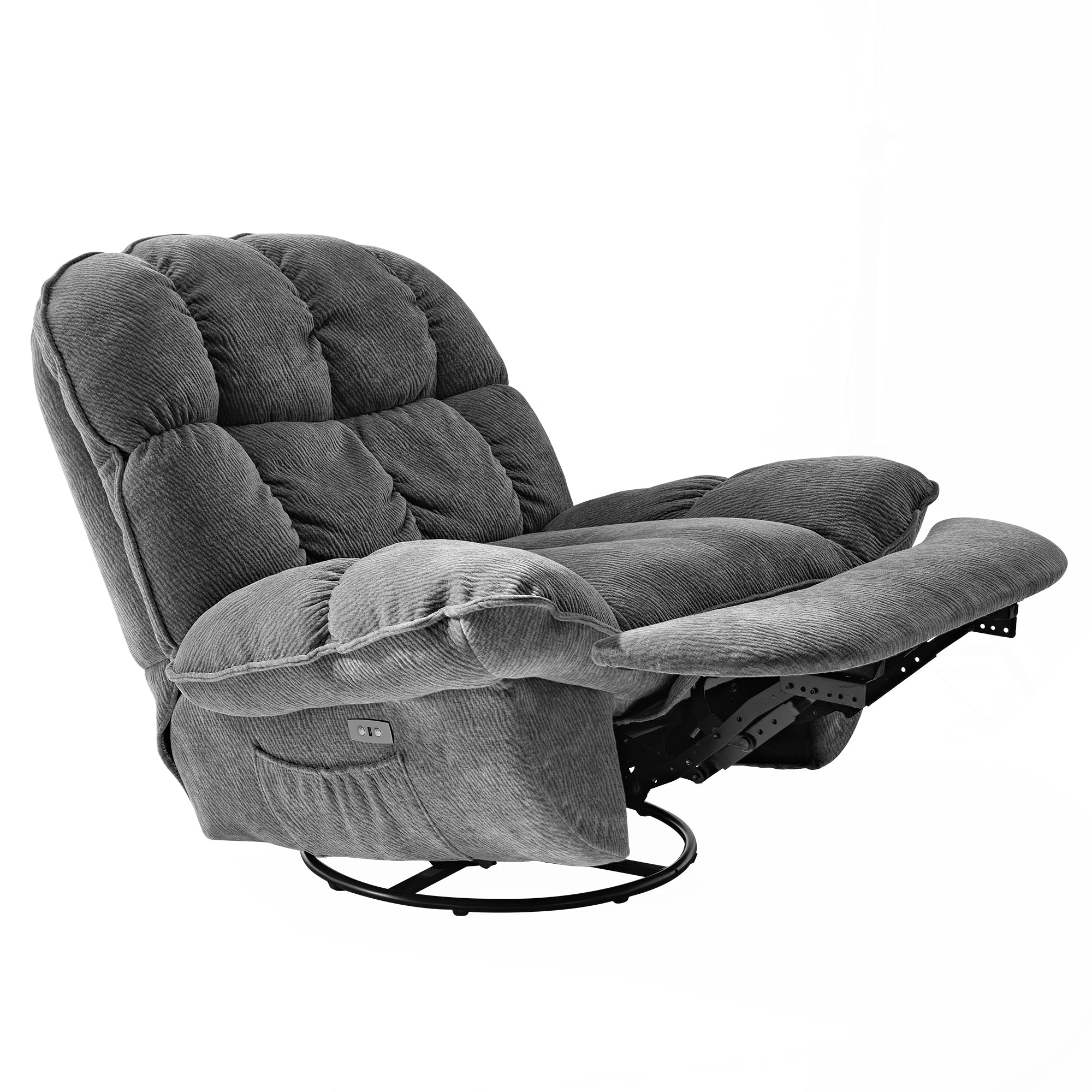 Grayson Power Recliner Chair with Swivel Rocking Motion and Hidden Storage - Perfect for Living Room, Home Theater, and Office Relaxation