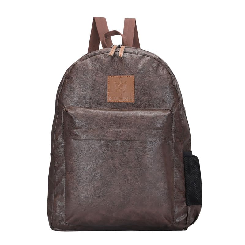 Stylish 14L PU Leather Backpack for Women - Lightweight Laptop Backpack with Bottle Pocket, Perfect for Office, School, Travel & Business (Fits 14
