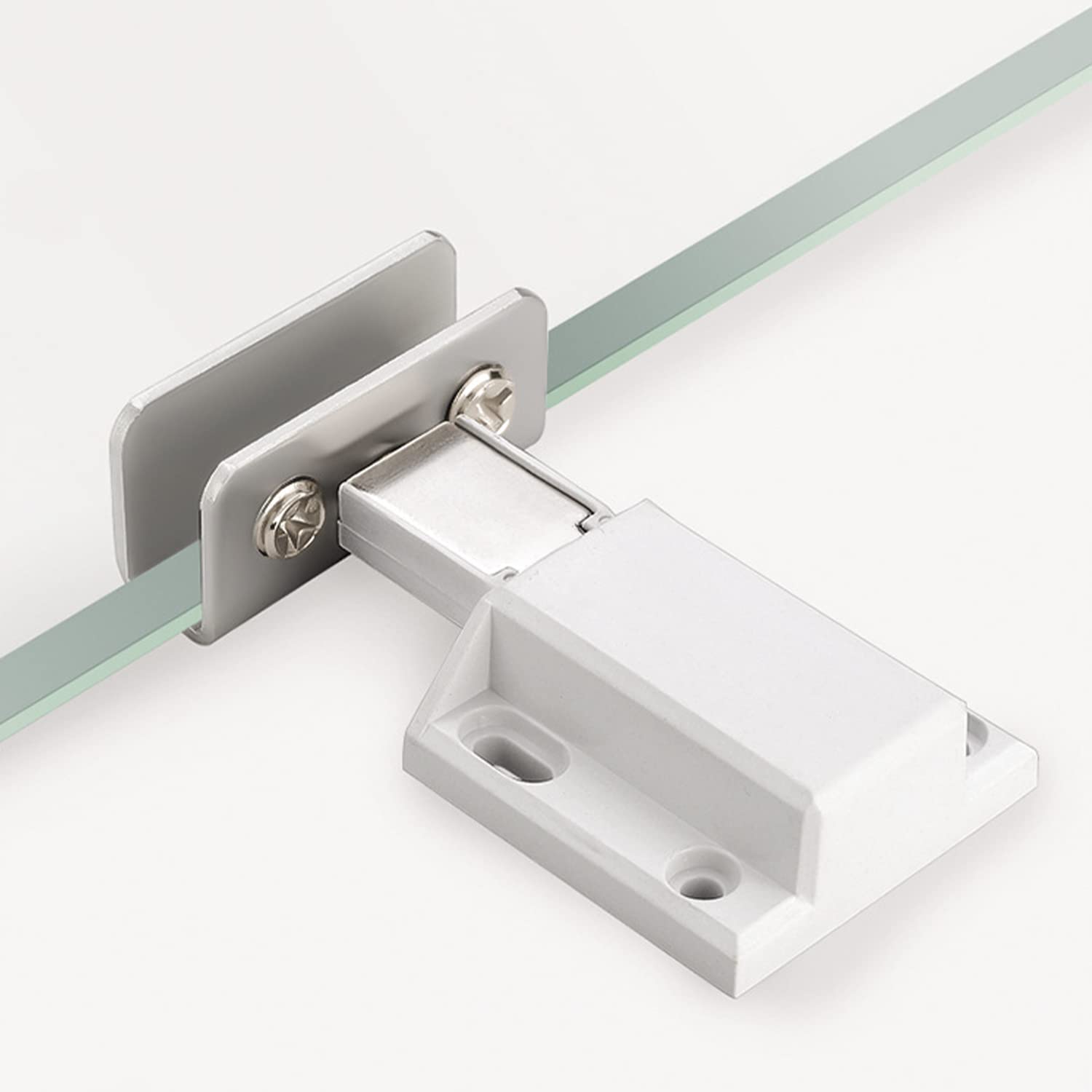 MroMax Adjustable Glass Door Hinges Clamp - Stainless Steel Cabinet Pivot Hinge Clip for 5-8mm Thickness Glass (2pcs) - Perfect for Shower Doors, Display Cabinets & Glass Furniture
