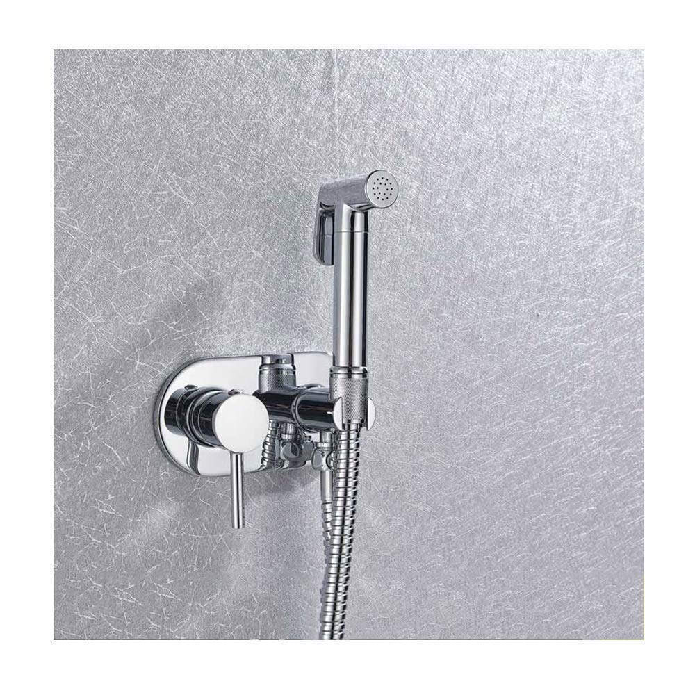 NUNYANG Brass Bidet Sprayer with Hot & Cold Water - Portable Cloth Diaper Washer, Wall Mounted Toilet Shower for Bathroom (Ideal for Baby Care, Personal Hygiene & Household Cleaning)