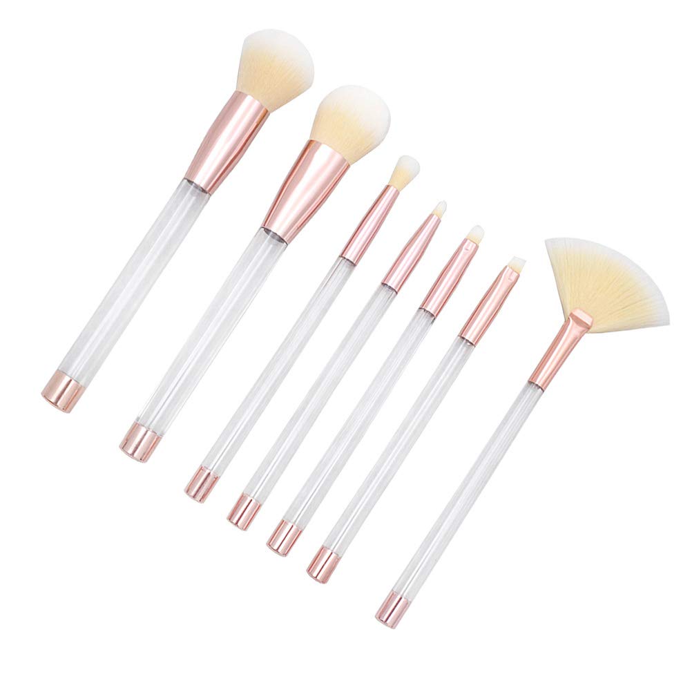 7-Piece Kabuki Brush Set - Concealer Brush, Powder Brush, Eyeshadow Brush, Fan Brush & More for Flawless Makeup Application - Perfect for Contouring, Blending & Professional Makeup Kits