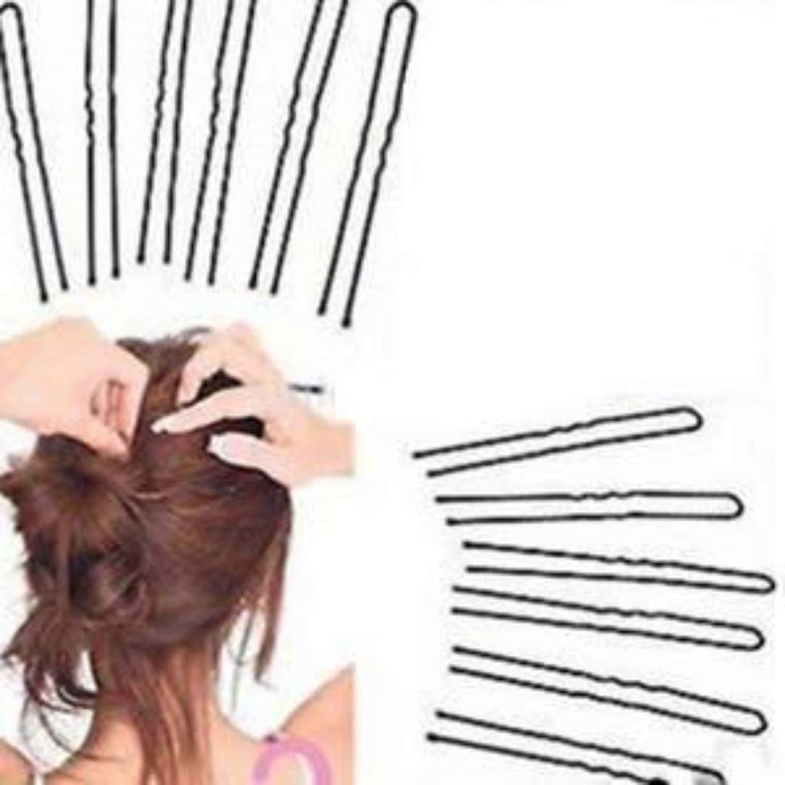 MANODHRUVA® 100 Pcs U-Shaped Bobby Pins for Updos, Braids & Buns - Black Metal Hair Clips (6.5cm, 100-Pack) - Perfect for Weddings, Prom & Everyday Hairstyling