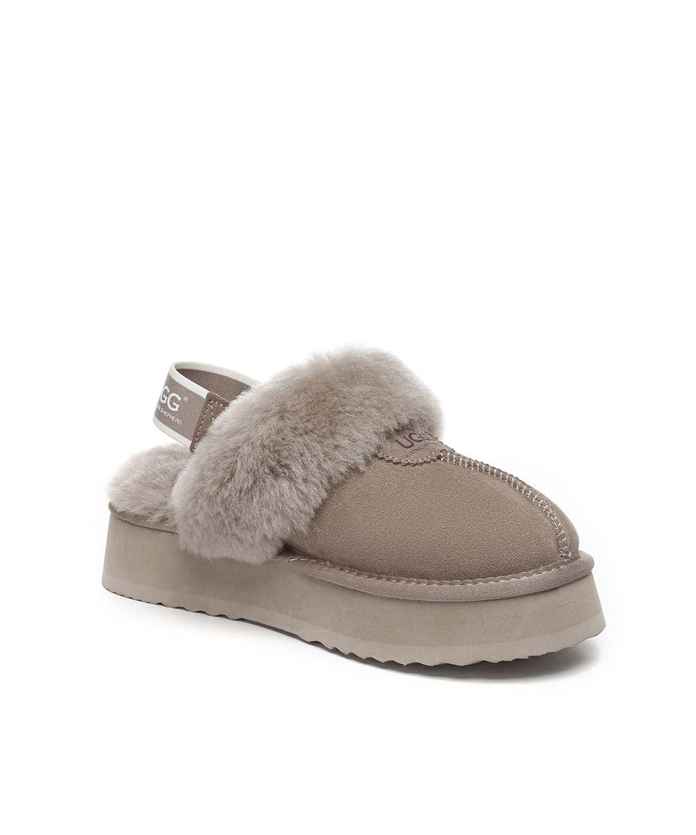 Women's UGG Platform Scuff Slippers - Cozy House Shoes for Indoor & Outdoor Wear - Perfect for Winter, Lounge & Home Comfort