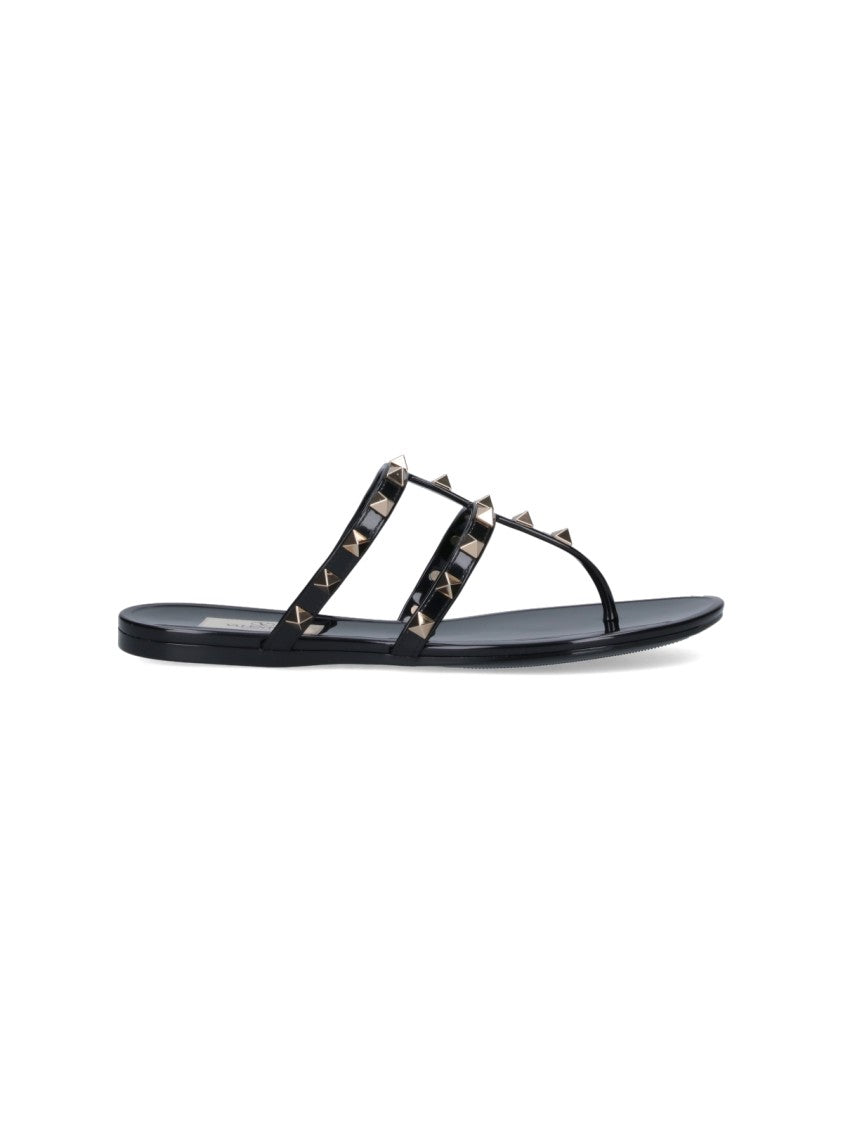 Roman Studs Sandals for Women - Stylish Black Leather Gladiator Sandals | Perfect for Summer Outfits, Beach Vacations & Casual Wear