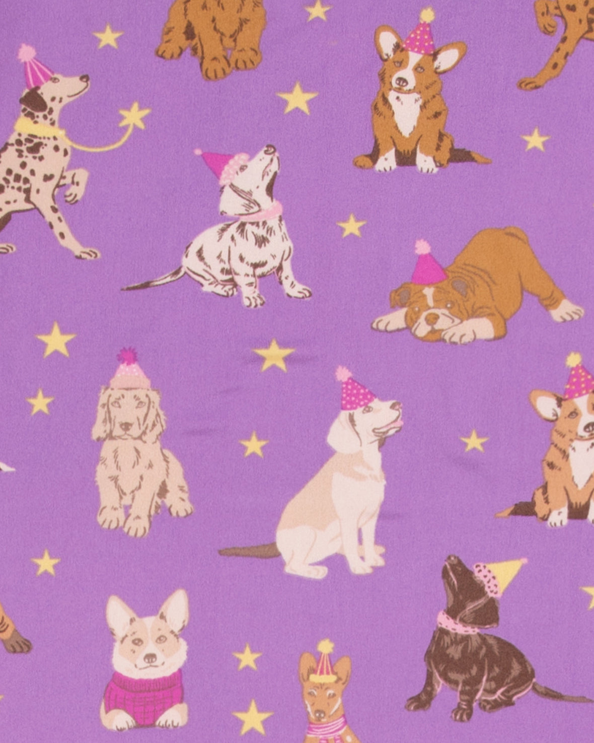 Party Dogs Print Long Pajama Set for Women - Cute & Comfortable Sleepwear for Nighttime & Lounging at Home
