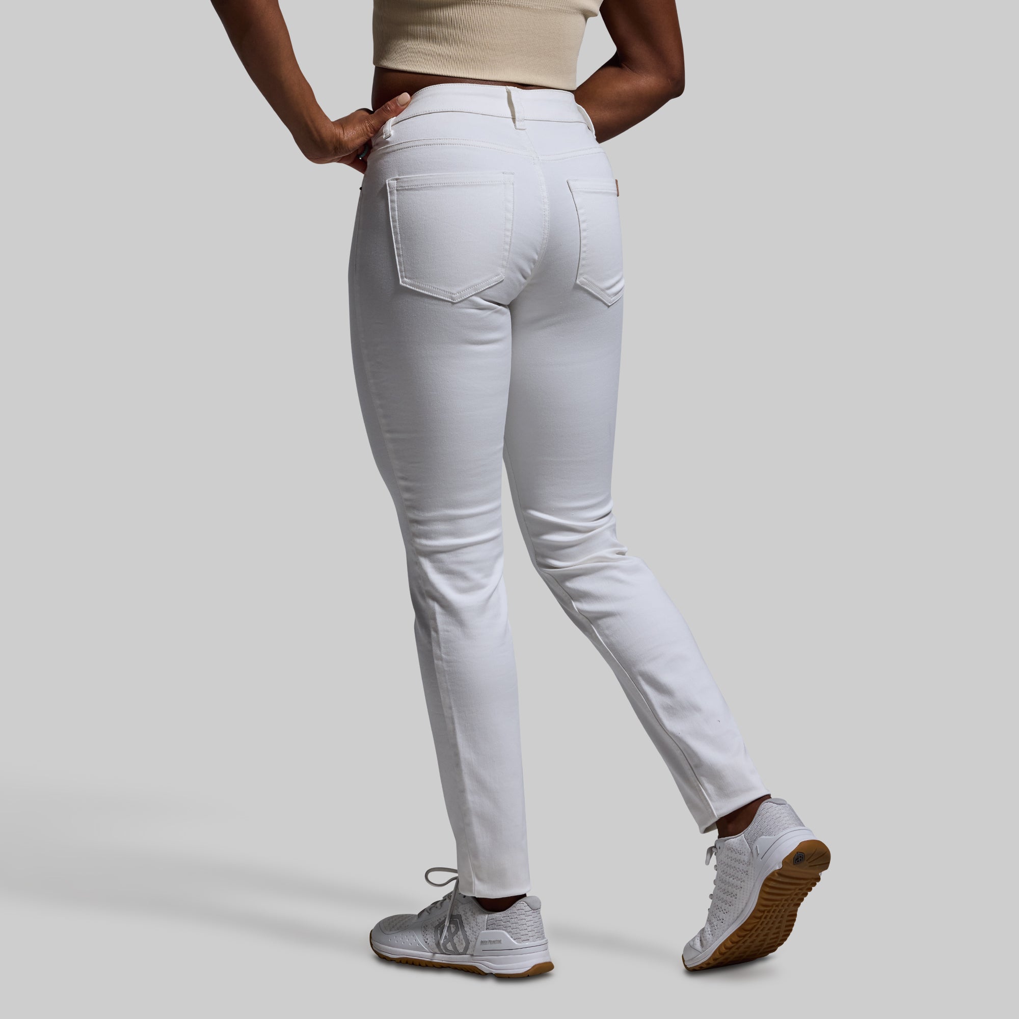 FLEX Stretchy Mid Rise Skinny Jeans for Women - Comfortable Slim Fit White Denim Pants | Perfect for Casual Wear, Office & Night Out