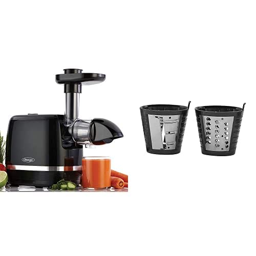 Premium Omega Juicer Cold Press 365 Slow Masticating Juice Extractor - Black | Includes Slicer & Shredder Attachments | Perfect for Healthy Juicing, Detox & Raw Food Diets at Home