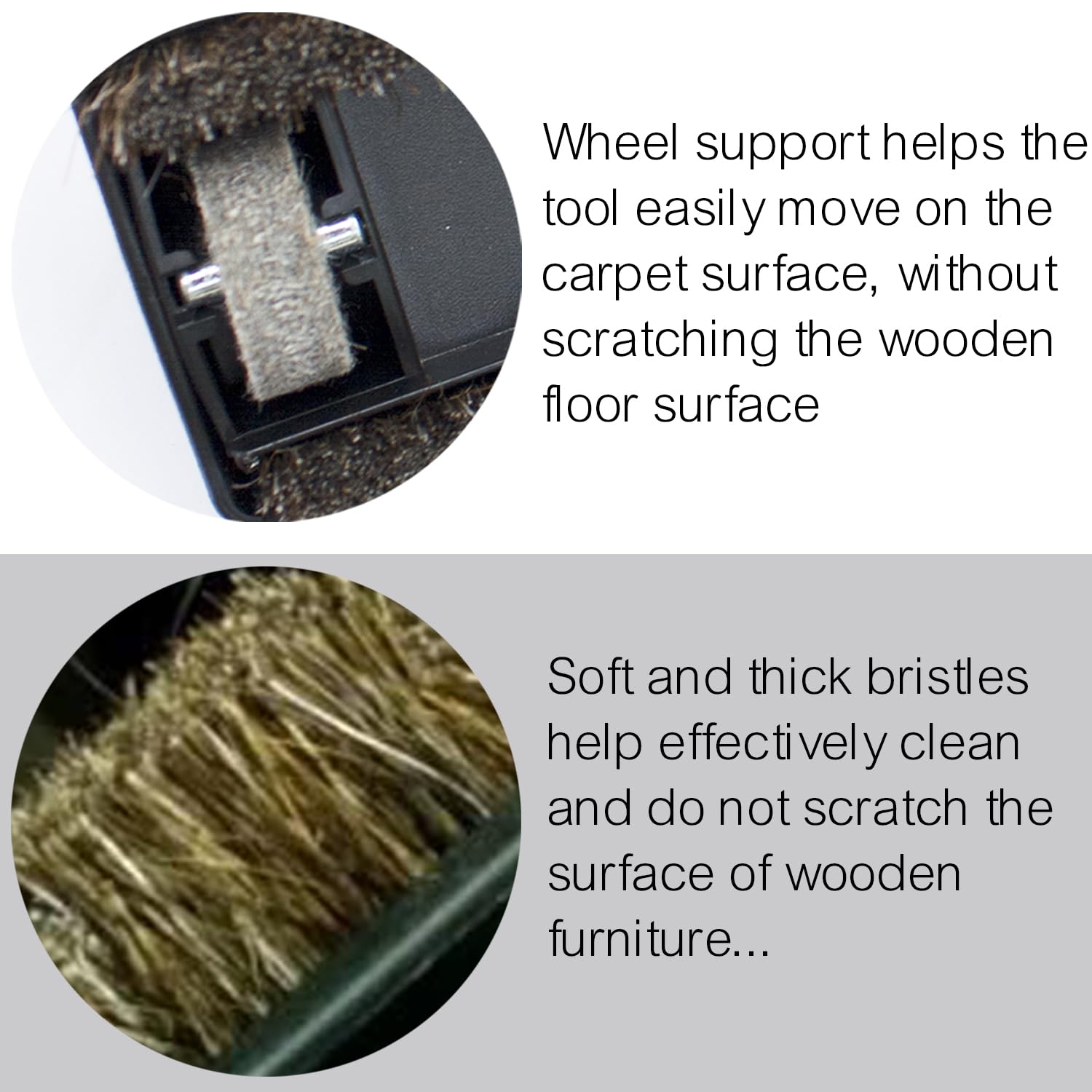 Miele Vacuum Brush Attachments with Wheels - 1-3/8 Inch Horse Hair Hardwood Floor Vacuum Cleaner Accessories for Carpet, Tile & Hard Floors - Perfect for Deep Cleaning Pet Hair, Dust & Debris in Homes & Offices