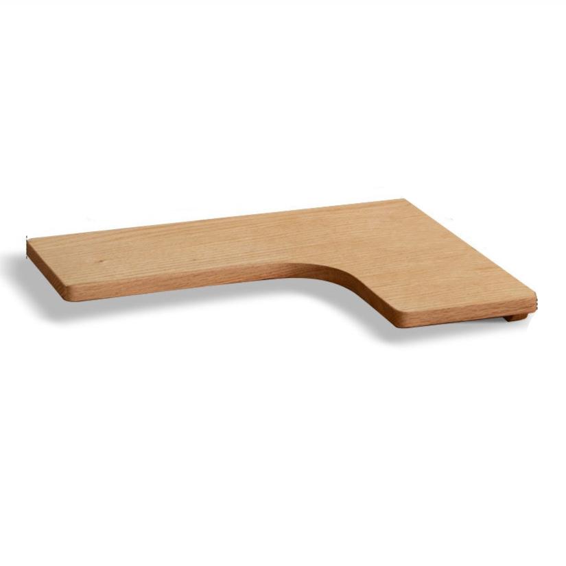 15.4x11.4x1.4 inch / 39x29x3.5 cm / natural wood color / oak corner shelf - left long pcs 3