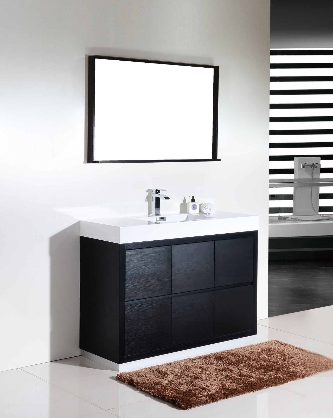 KubeBath Bliss 48 Inch Freestanding Modern Bathroom Vanity with Sink - Stylish Storage Solution for Small Bathrooms, Powder Rooms & Master Suites