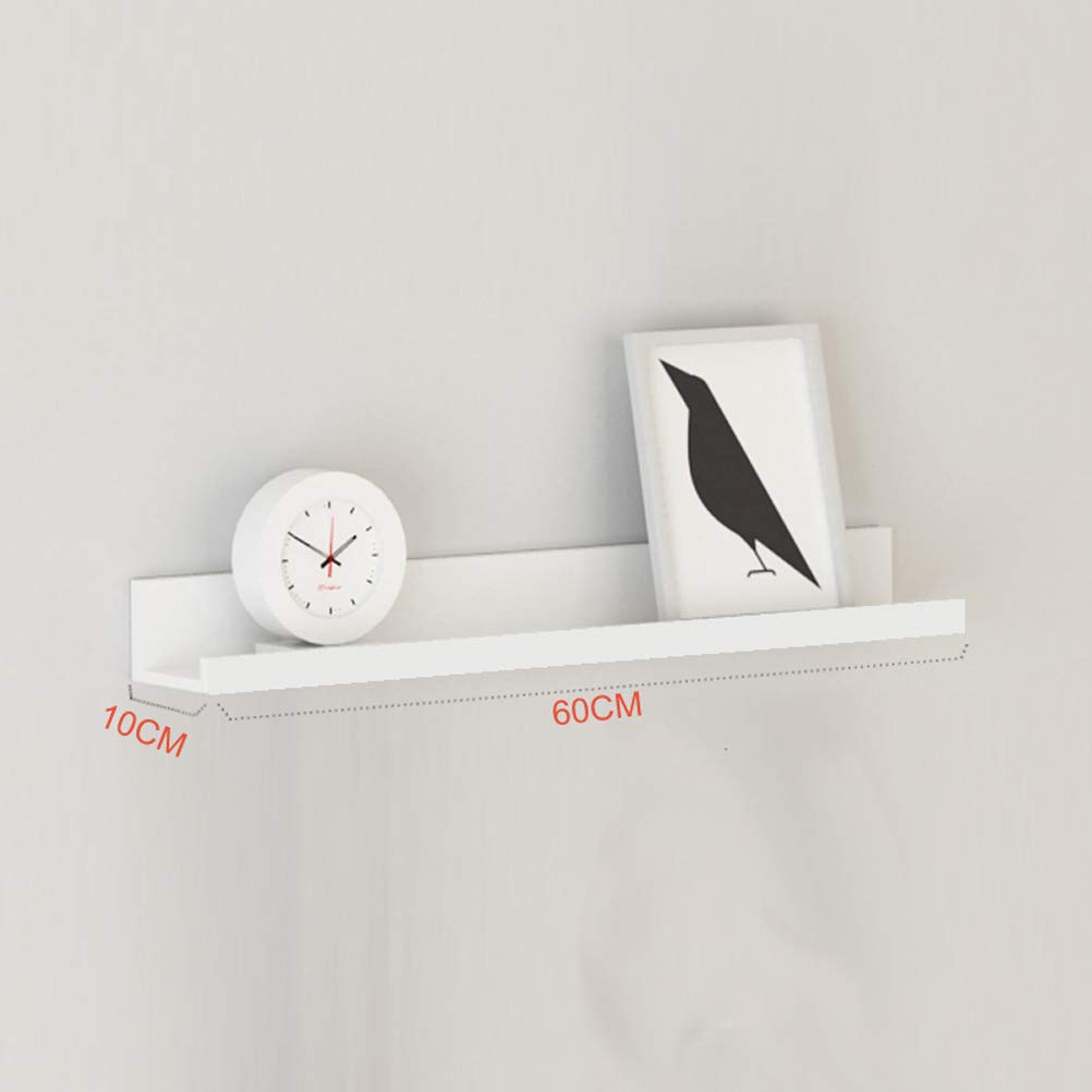 LRZS White Wall Shelf - Creative Floating Bookshelf for Bedroom, Living Room & Office - Hanging Word Shelf, Wall Partition Decor, Paint Display, Book Storage - Perfect for Home & Workspace Organization