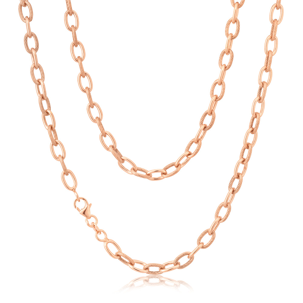 9ct Rose Gold Silver Filled 45cm Chain Necklace for Women - Elegant Layering & Everyday Wear Jewelry