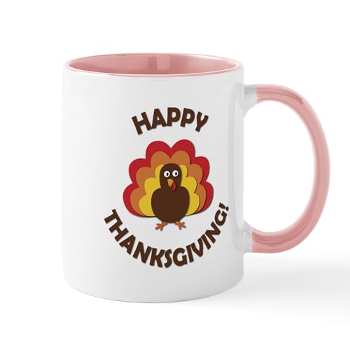 White/Pink Inside - Happy Thanksgiving! Mugs