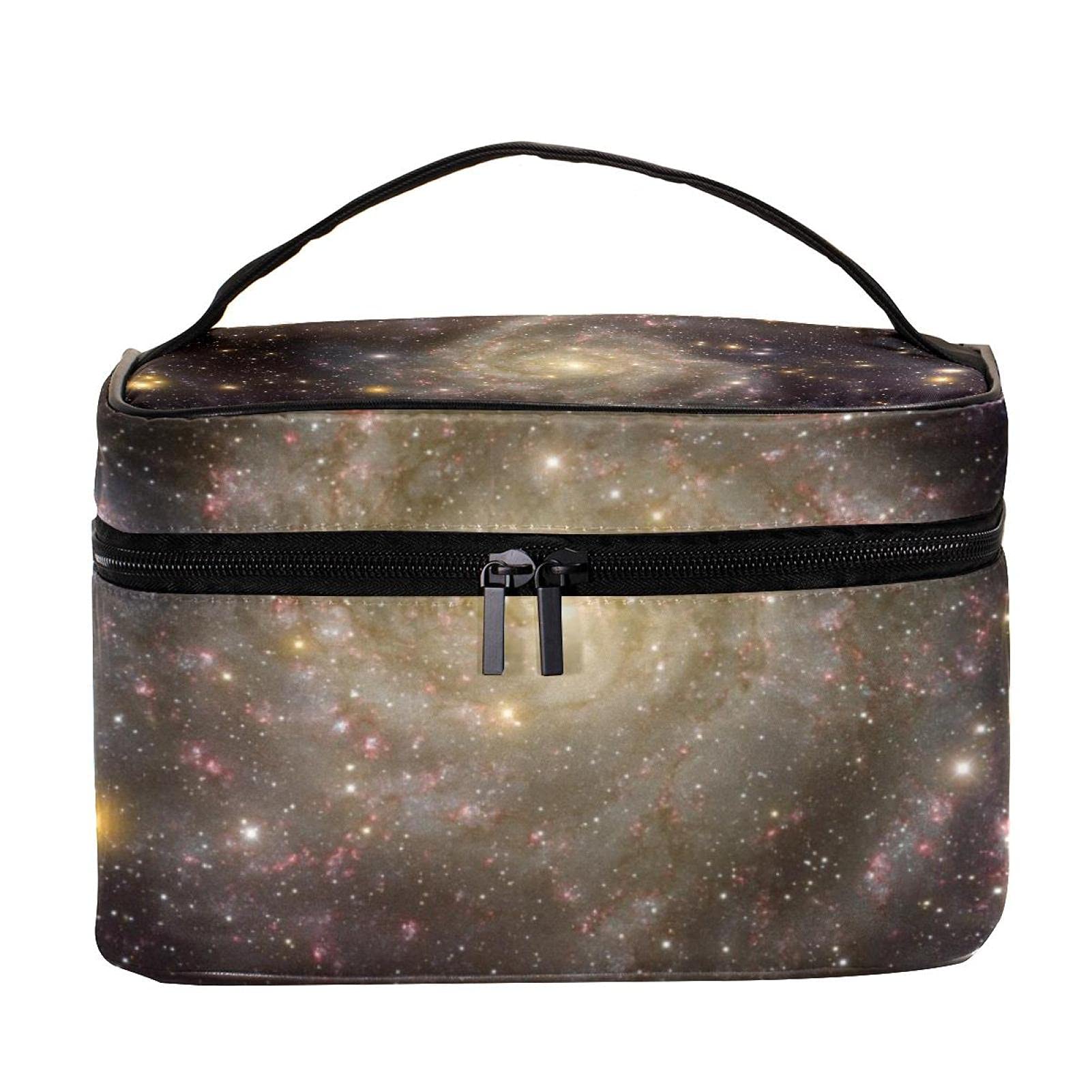 Spiral Galaxy Starry Universe Travel Makeup Bag - Large Cosmetic Organizer with Zipper for Women & Girls | Perfect for Travel, Gym & Daily Essentials Storage