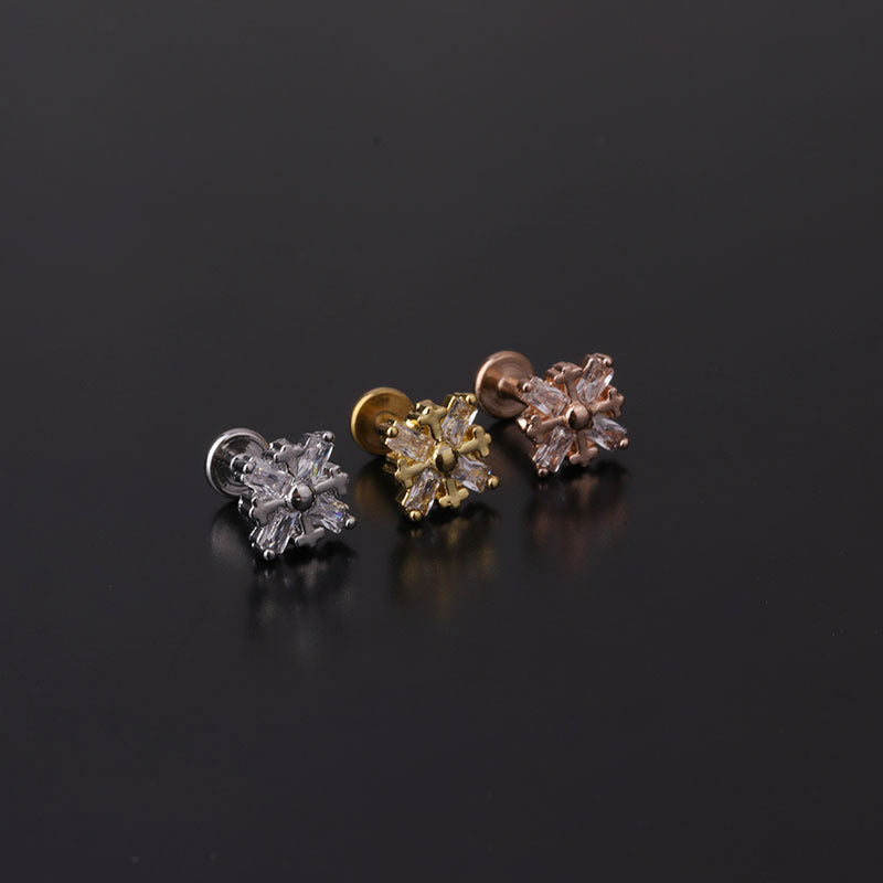 16G Butterfly Flat Back Conch Helix Earrings - Stainless Steel Body Jewelry for Cartilage Piercing | Perfect for Women, Teens, and Everyday Wear | HSPJ298