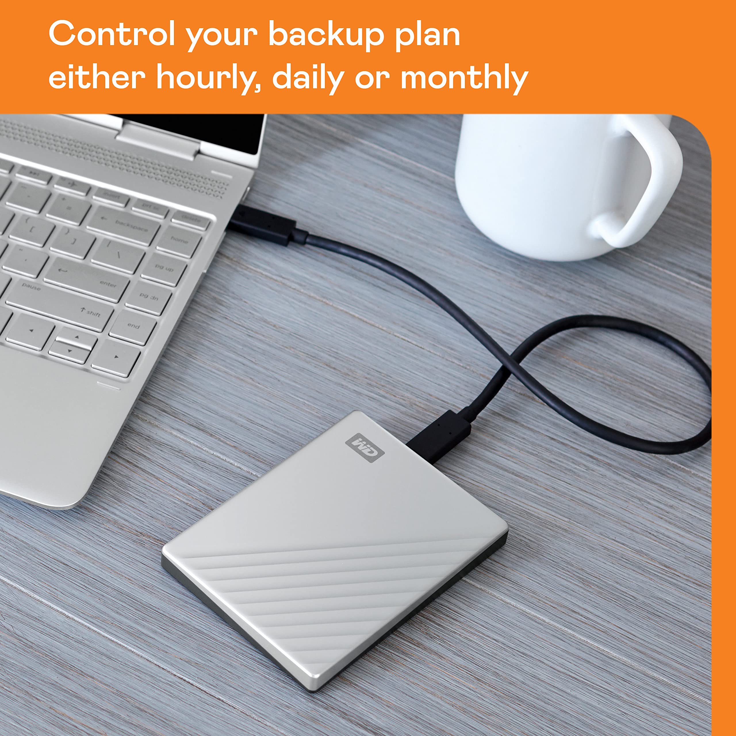 WD 4TB My Passport Ultra Portable External Hard Drive - USB-C & USB 3.1 - Silver | Password Protection & Ransomware Defense | Backup Software Included | Perfect for Data Storage, Travel & PC/Mac Backup