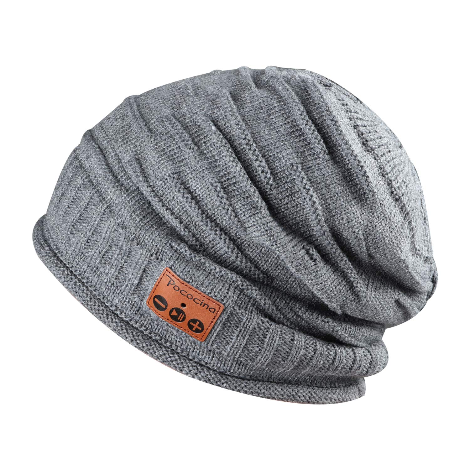 Wireless Headphones Beanie Hat - Bluetooth Knit Winter Cap with Built-in Speakers for Men & Women (Grey) - Perfect for Skiing, Running & Outdoor Activities