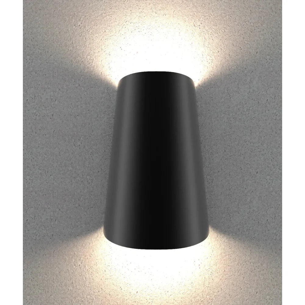 Modern Wall Light Surface Mounted Up/Down IP65 Cone Dark Grey - Sleek Indoor/Outdoor Lighting for Living Room, Bedroom, Patio & Hallway