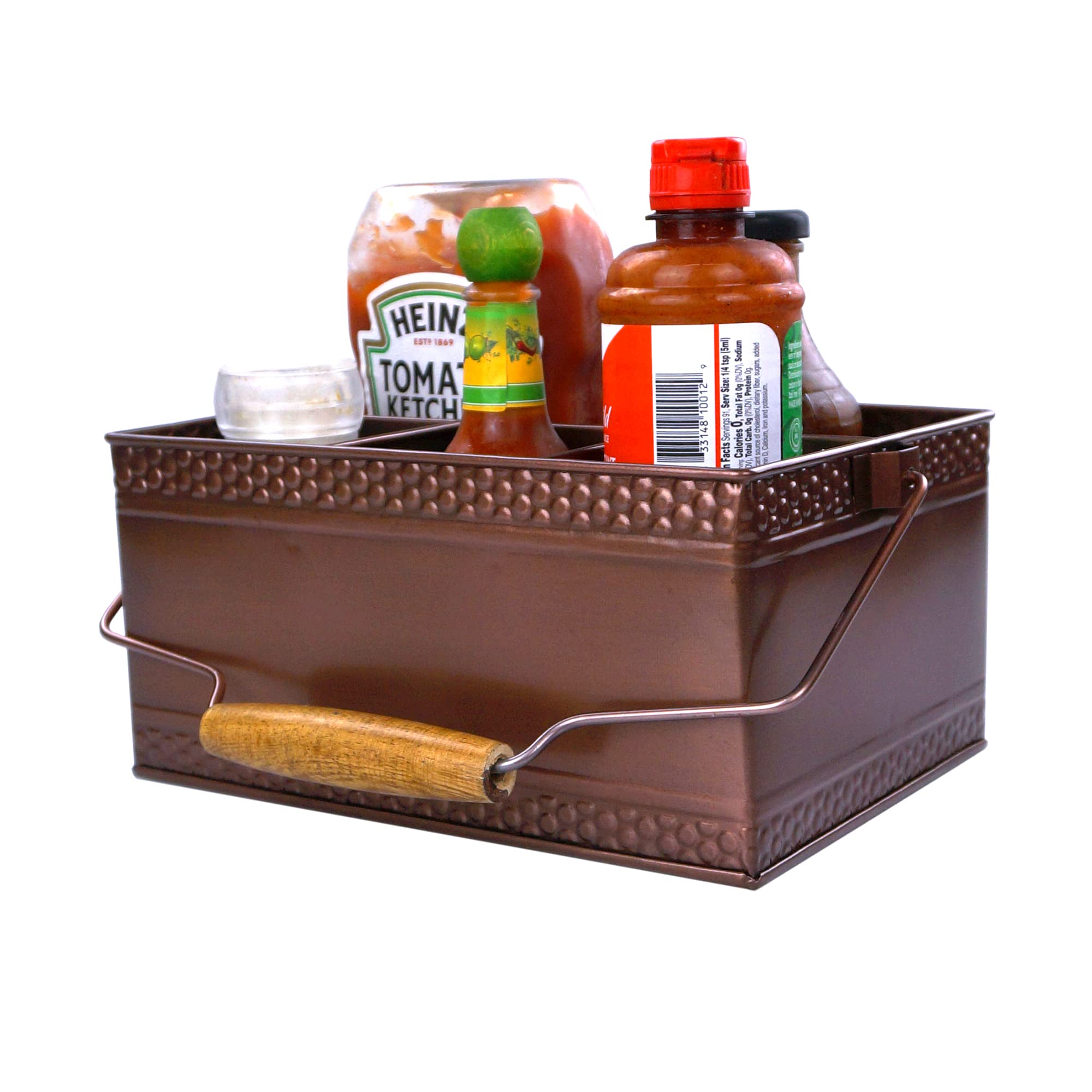 2-Piece Copper Flatware Organizer Set - Farmhouse Kitchen Utensil Caddy, Durable Metal Condiment Holder & Napkin Organizer | Perfect for Restaurants, Home Bars & Farmhouse-Style Kitchens (Ideal for Organizing Cutlery, Spices & Dining Essentials)