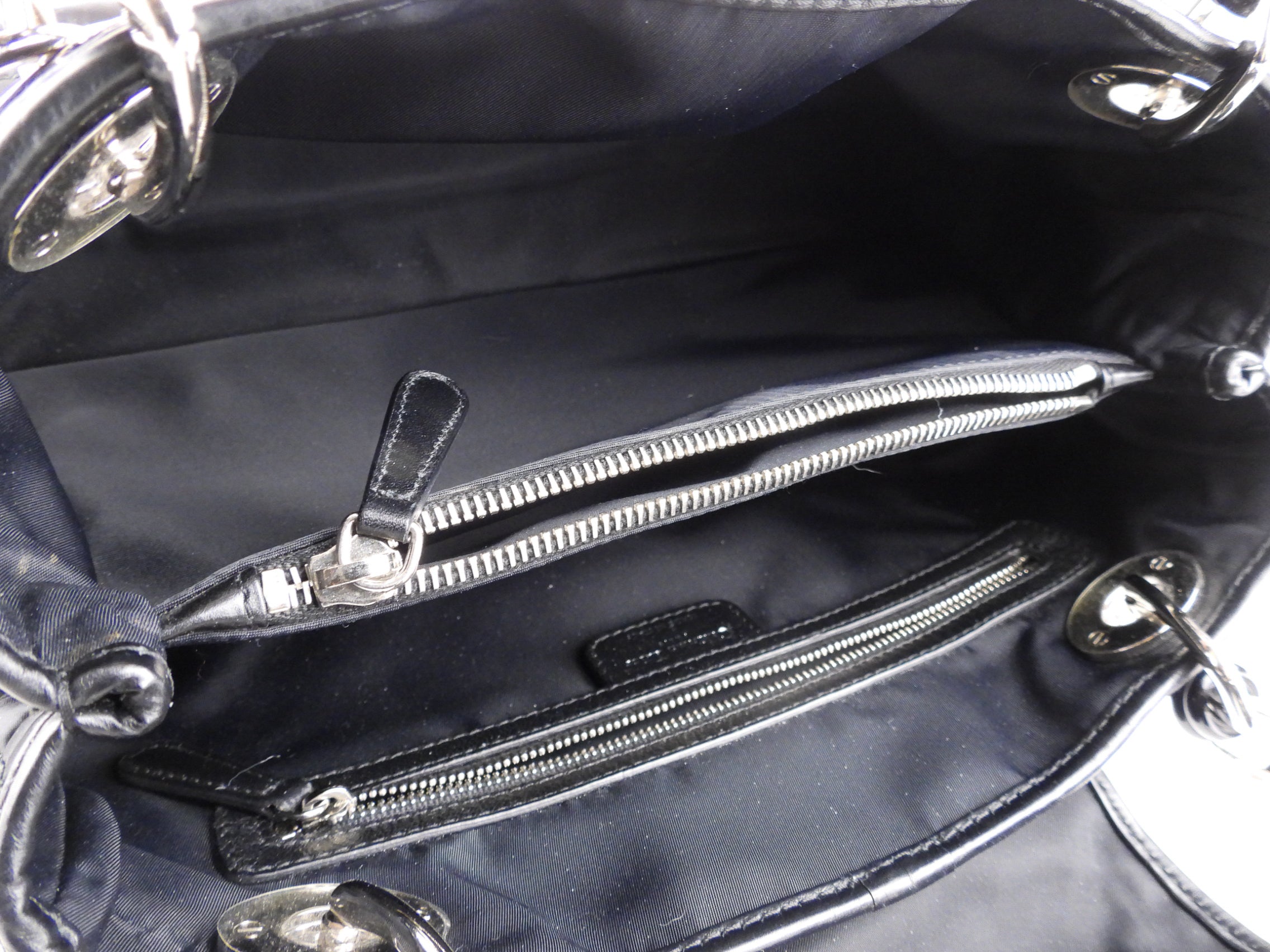 Christian Dior 2009 Black Cannage Quilted Fabric Tote Bag - Luxury Designer Handbag for Women, Perfect for Work, Travel & Everyday Use