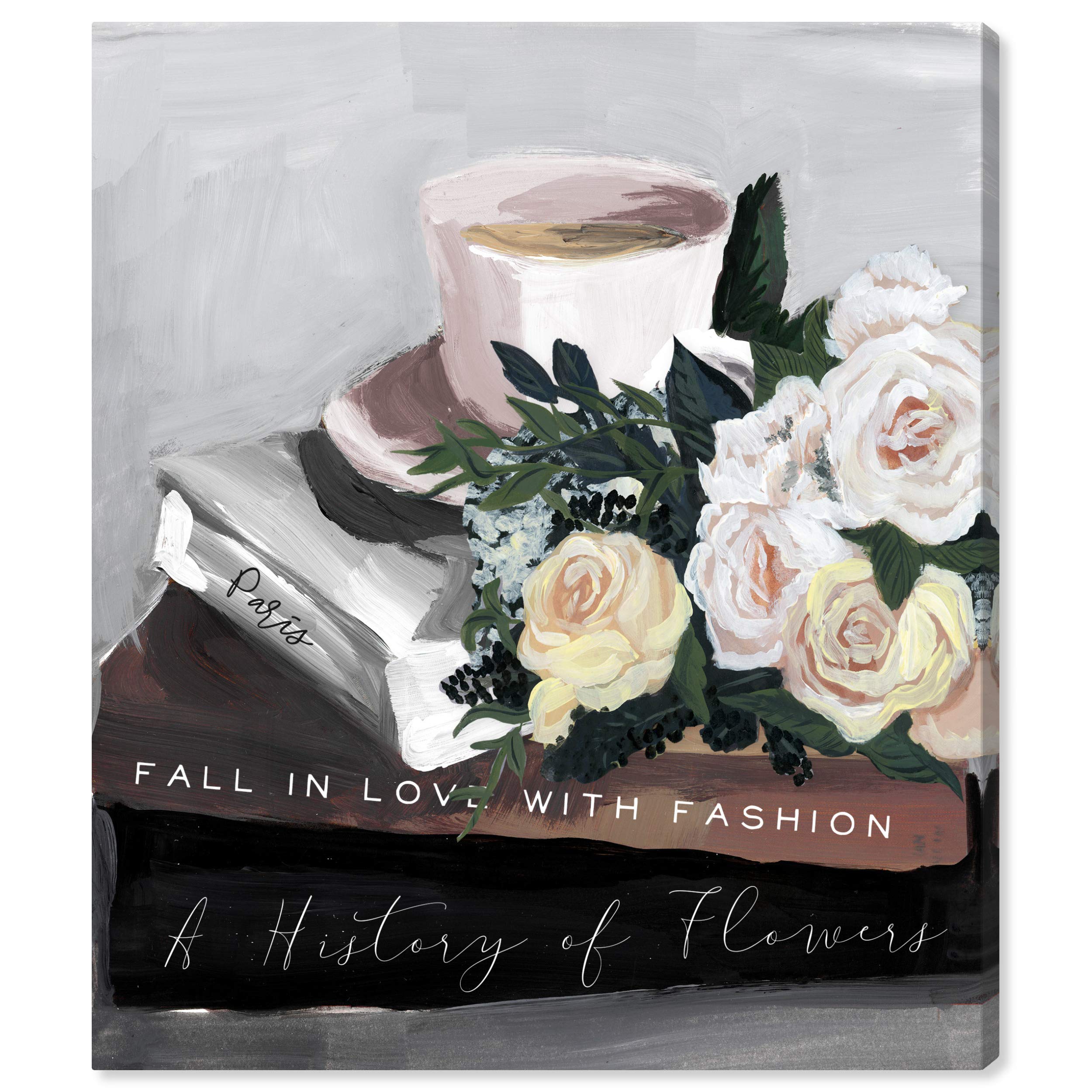 Floral Wall Art Canvas Prints 'Flowers Coffee and Books' by Oliver Gal Artist Co. - 30