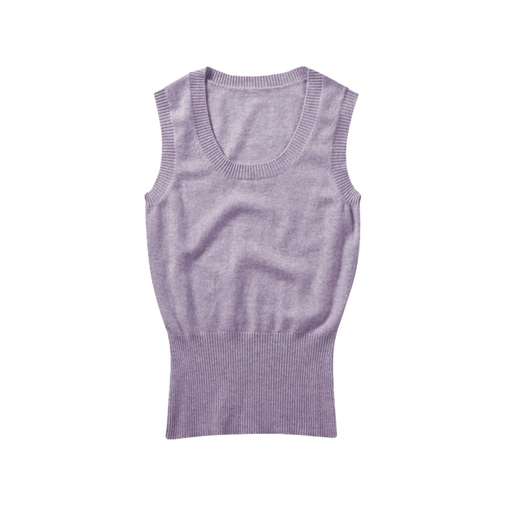 Parisbonbon Women's 100% Cashmere Scoop Neck Vest - Soft & Warm Winter Layering Piece, Parma Purple, Size 5X - Perfect for Office Wear, Casual Outfits & Cold Weather Fashion