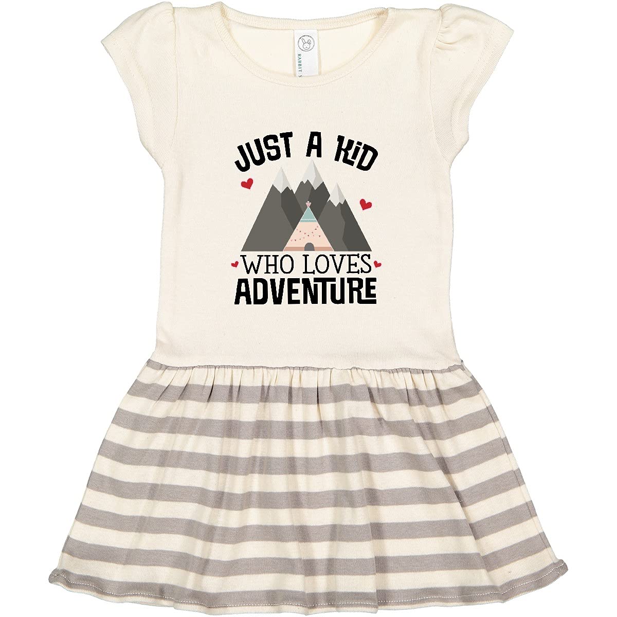 Inktastic Just a Kid Who Loves Adventure Toddler Dress - Cute Casual Outfit for Girls, Soft Cotton Playwear, Perfect for Outdoor Activities & Birthday Parties