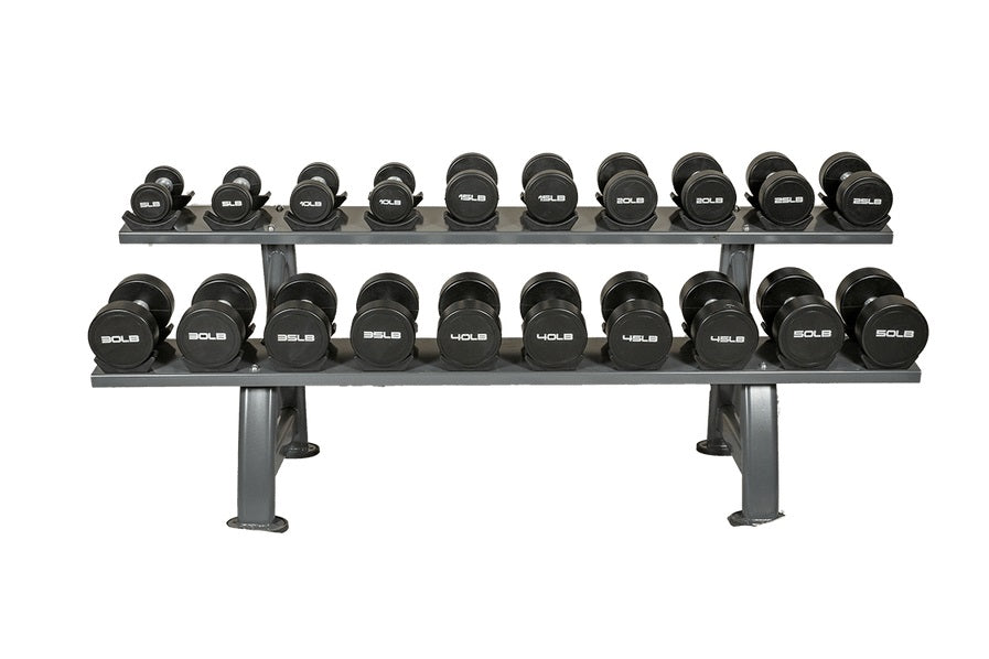 Warrior 2-Tier Pro Saddle Dumbbell Rack - Heavy Duty Dumbbell Organizer for Home Gym & Fitness Training - Perfect for Weight Storage & Workout Space Organization