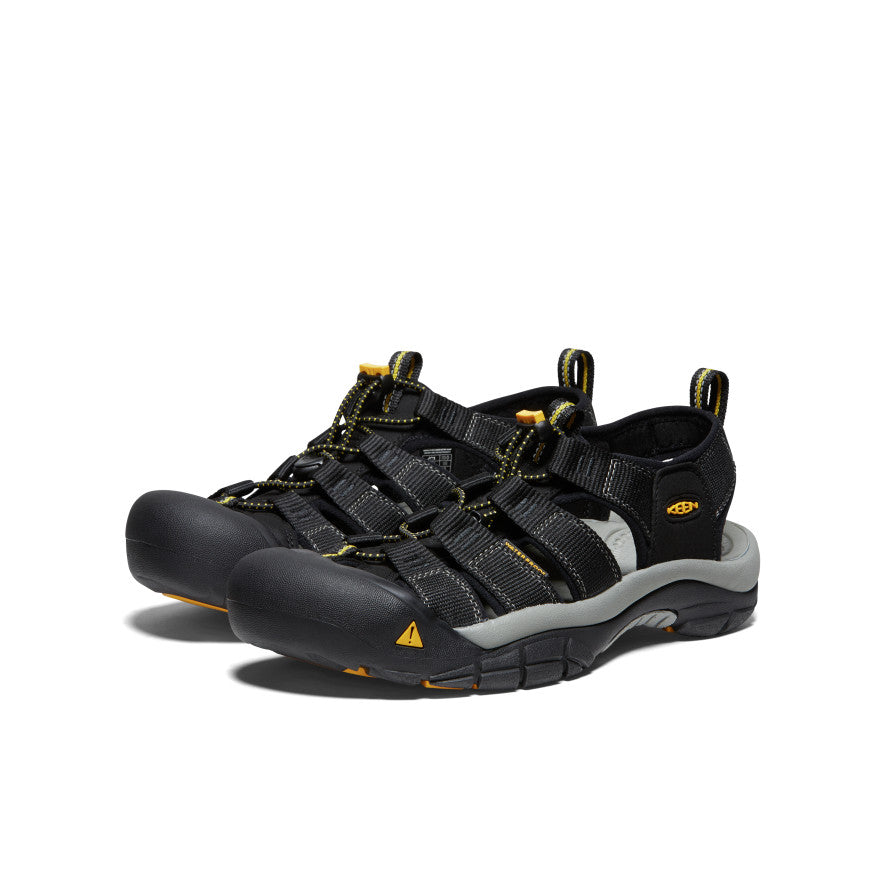 **Men's Newport H2 Wide Comfort Sandals for Walking & Outdoor Adventures - Black**    *(Use for hiking, beach trips, travel, and casual wear - Breathable & lightweight design for all-day comfort.)*