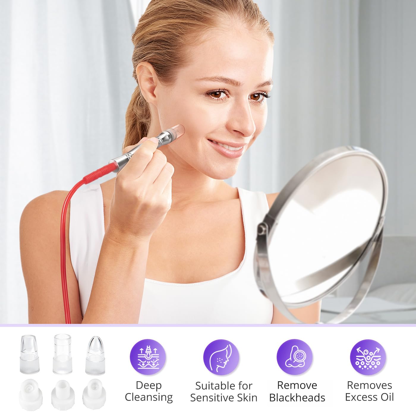 Diamond Microdermabrasion Machine - 4-in-1 Professional Facial Exfoliator with LED Display & Silicone Tips | At-Home Skin Care Device for Wrinkles, Blackheads & Acne | Perfect for Spa, Salon & Personal Skincare Routine