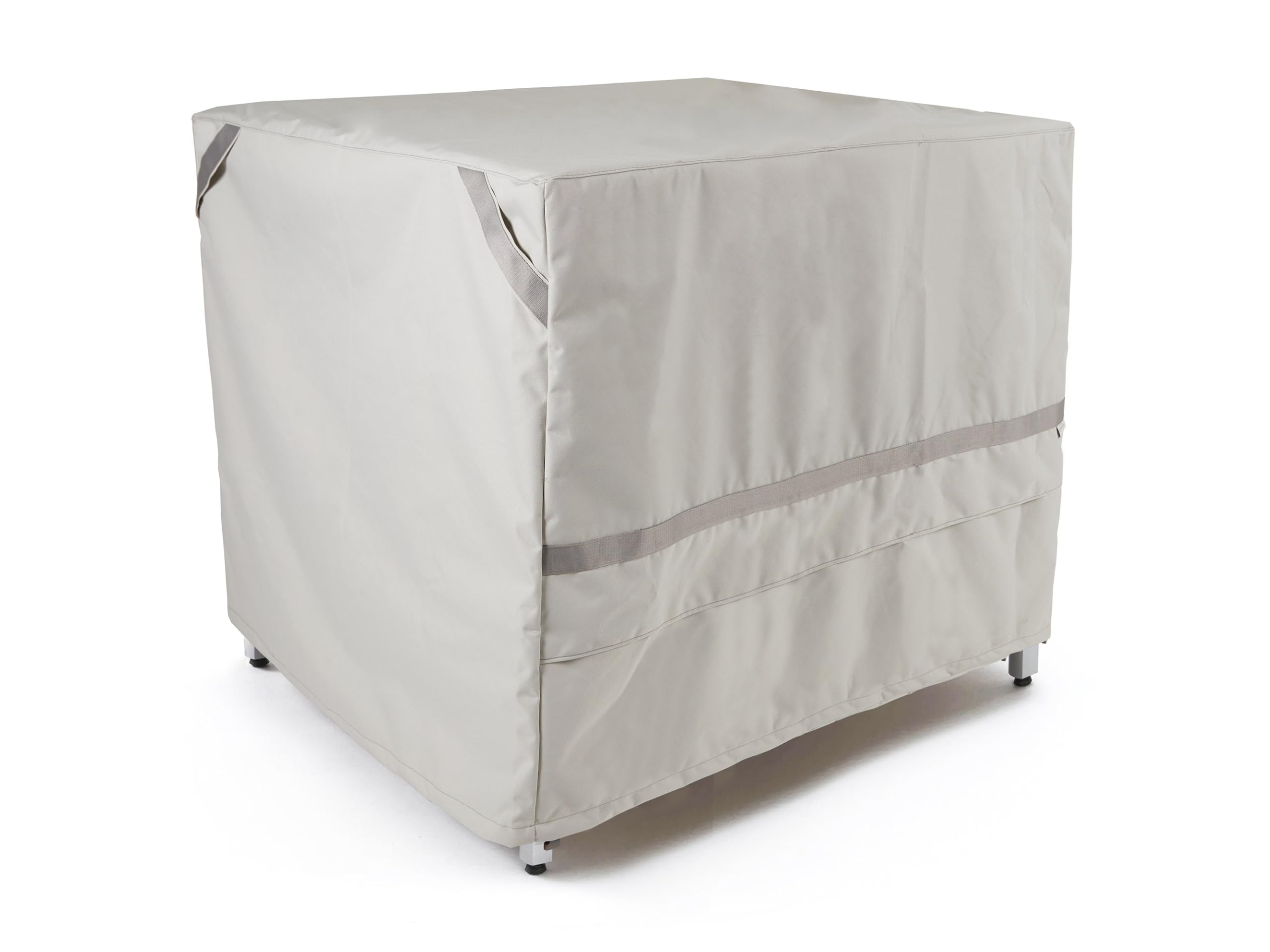 Premium Square Table Cover 52x52 Inches - Waterproof Polyester Outdoor Dining Tablecloth with Drawstring Hem, UV & Weather Resistant - Perfect for Patio, Garden, and Picnic Use (Stone Color)