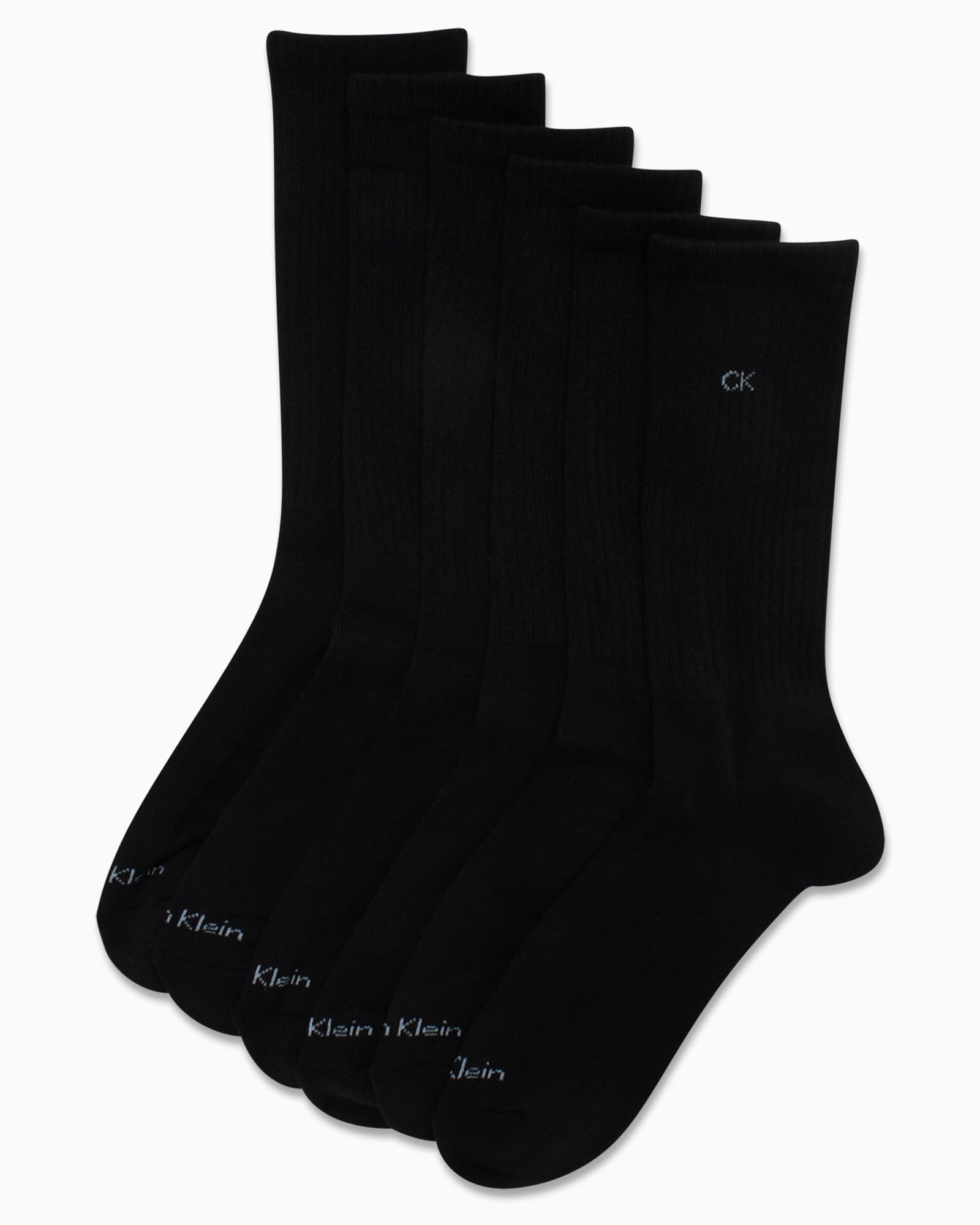 Calvin Klein Men's 6-Pack Soft Cushioned Cotton Crew Dress Socks - Comfortable Non-Binding Work Socks for Business & Office (Sizes 7-12) | Perfect for Formal Wear & Daily Professional Outfits