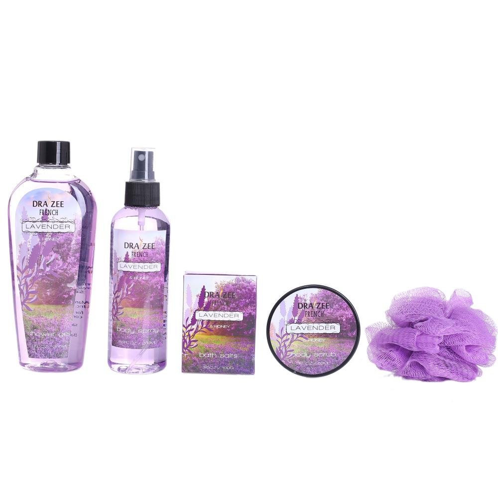 Draizee 5-Piece Lavender Scented Spa Gift Basket for Women - Relaxing Mother's Day Gifts from Daughter/Kids - Perfect for Home Spa, Birthday, Anniversary & Self-Care Moments