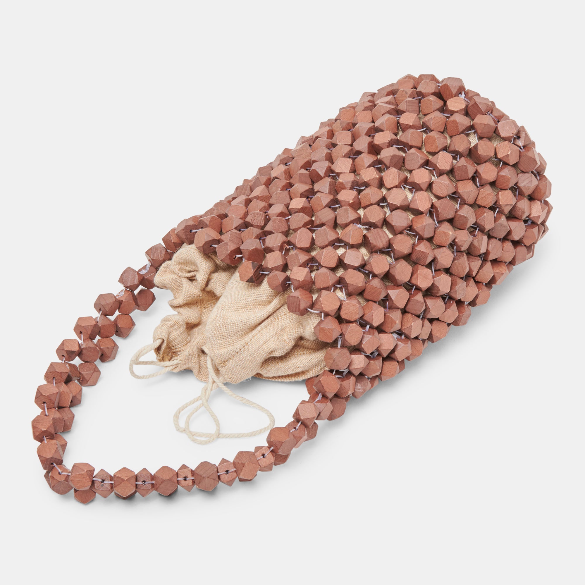 MALOU Brown Wood Beaded Handbag for Women - Stylish Boho Crossbody Purse for Everyday Use, Travel & Shopping