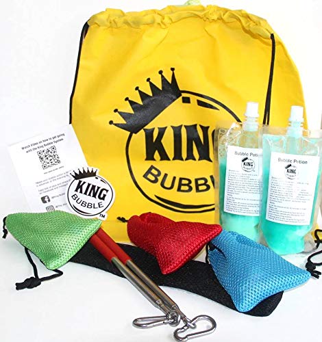 Zeekio King Bubble - World's Best Giant Bubble Wand Kit for Kids & Outdoor Play - Create Huge Bubbles for Backyard Fun, Parties & Summer Activities