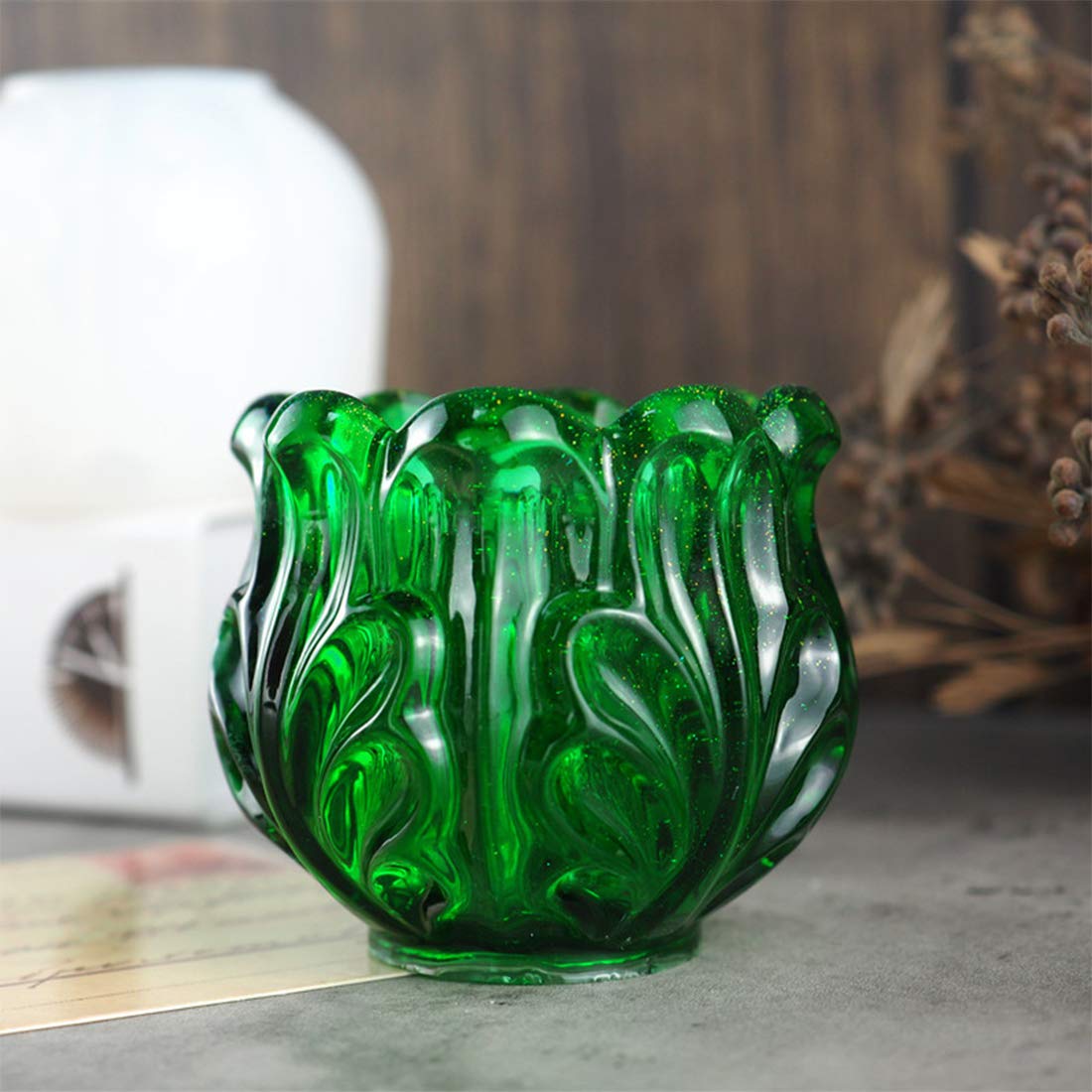 Premium Silicone Resin Molds for Epoxy Casting - Crystal Cup, Jewelry Box, Flower Pot, Pen Holder DIY Craft Molds (Ideal for Candle Making, Soap Crafting & Jewelry Display) - Perfect for Home Decor, Wedding Favors & Gift Making