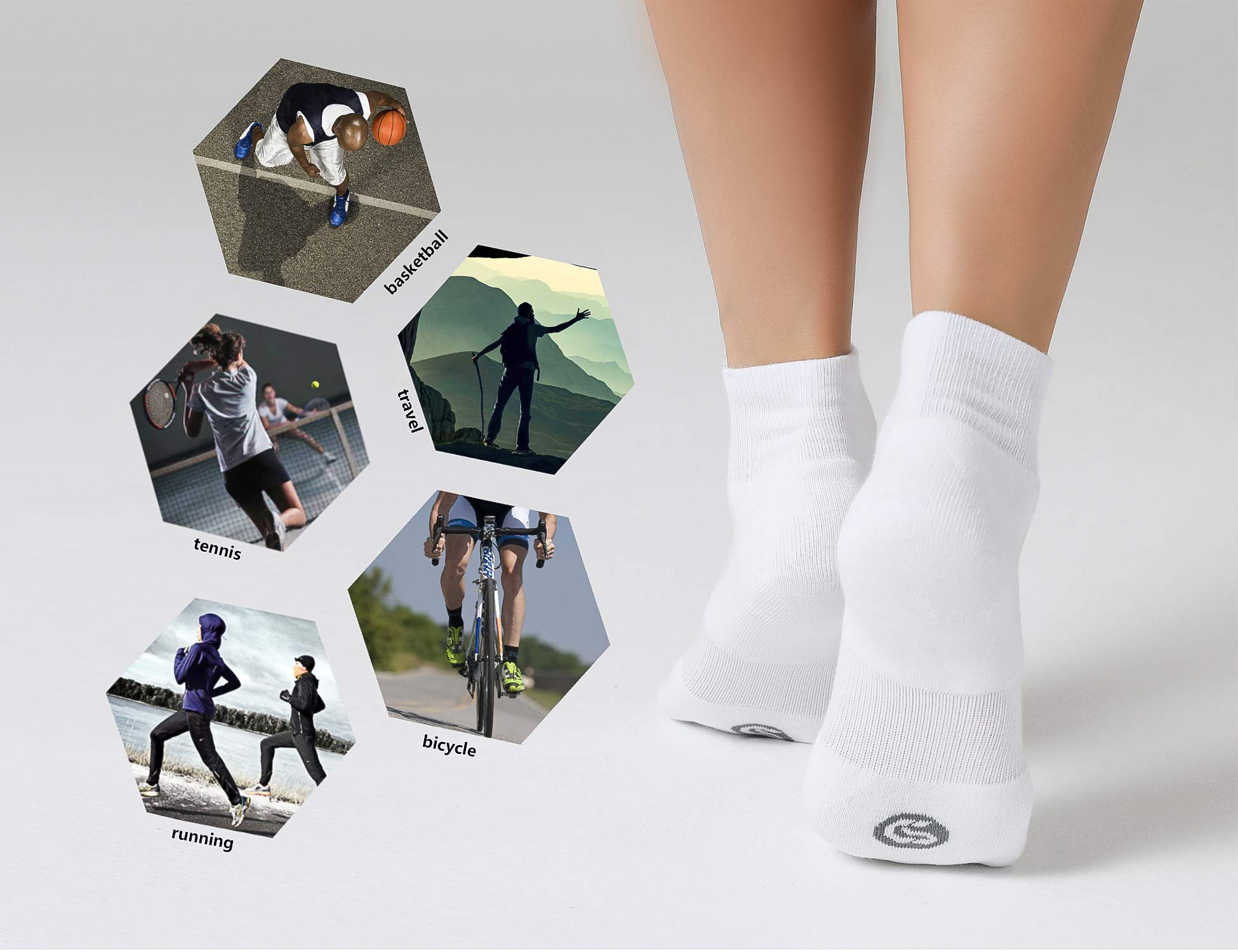 CelerSport 6 Pack Men's Breathable Cushioned Ankle Socks for Running, Sports & Workout - Comfortable Athletic Socks for Gym, Hiking & Daily Wear