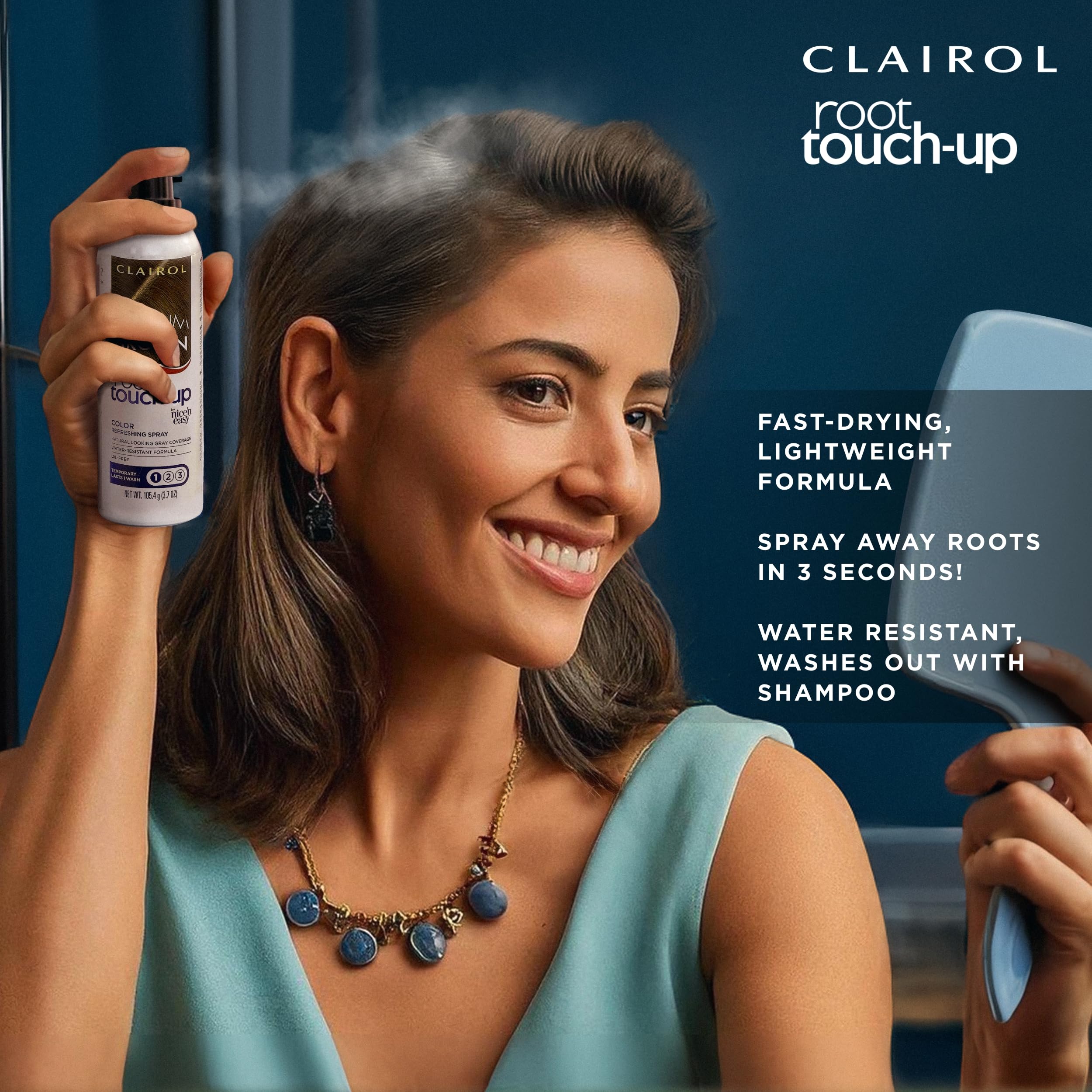 Clairol Root Touch-Up by Nice'n Easy Temporary Hair Color Spray - Black for Quick Root Coverage & Gray Hair Concealer (1 Pack) - Perfect for Touch-Ups Between Salon Visits & On-The-Go Use