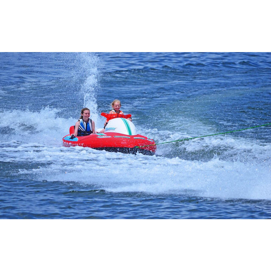 Rave Maverick 3 Person Towable Tube - Heavy Duty Inflatable Water Tube for Boating, Lake & Beach Fun - Perfect for Family & Friends Water Sports Activities