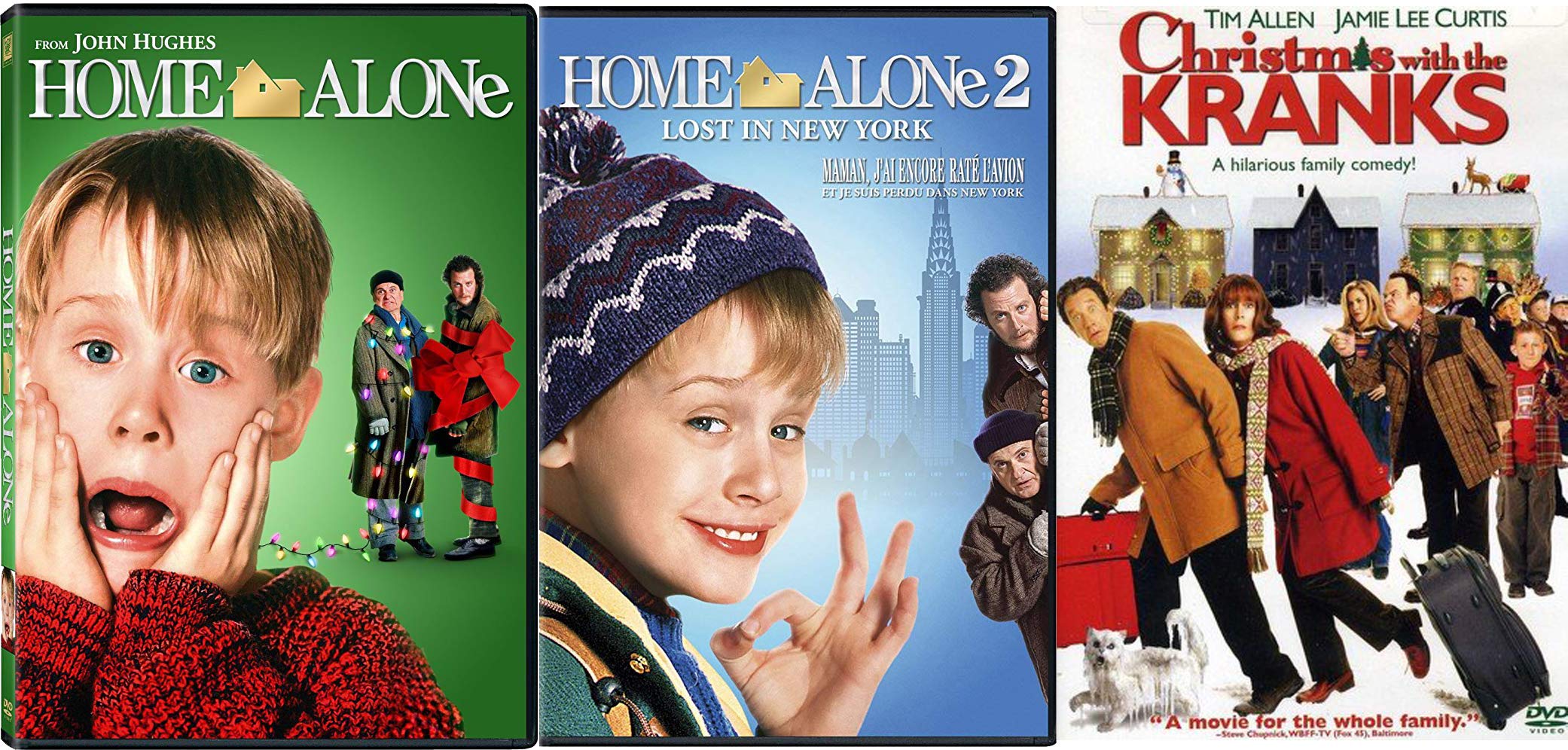 Home Alone 1 & 2 with Christmas with the Kranks - 3-Movie Holiday DVD Collection | Family Christmas Movies for Cozy Nights & Festive Gatherings